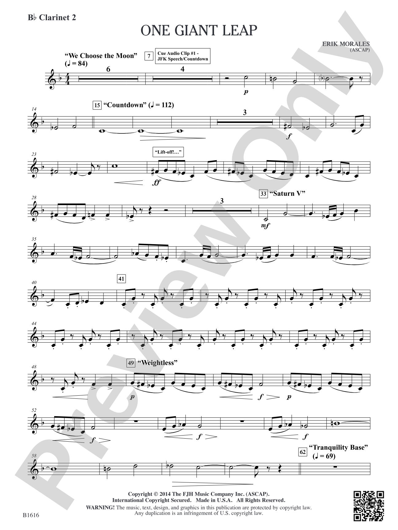 One Giant Leap: B-flat Clarinet 2