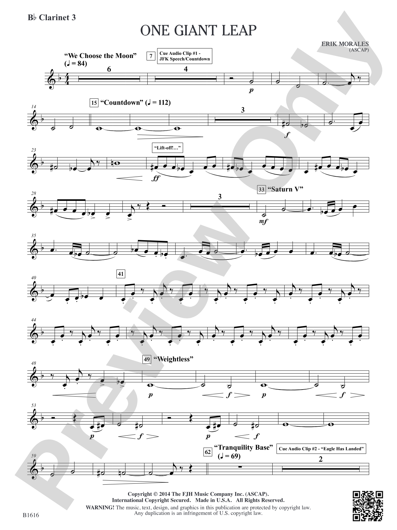 One Giant Leap: B-flat Clarinet 3