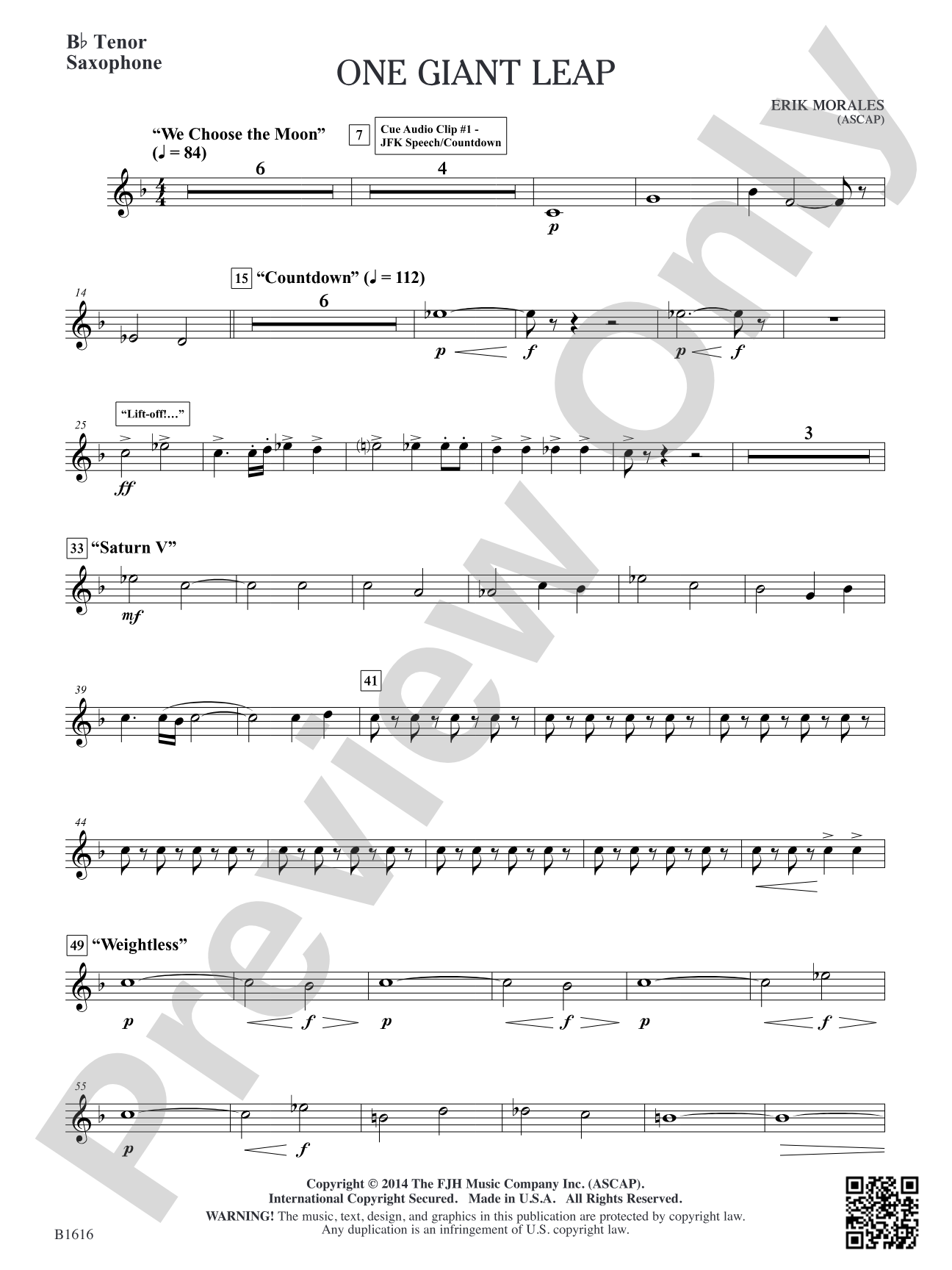One Giant Leap: B-flat Tenor Saxophone