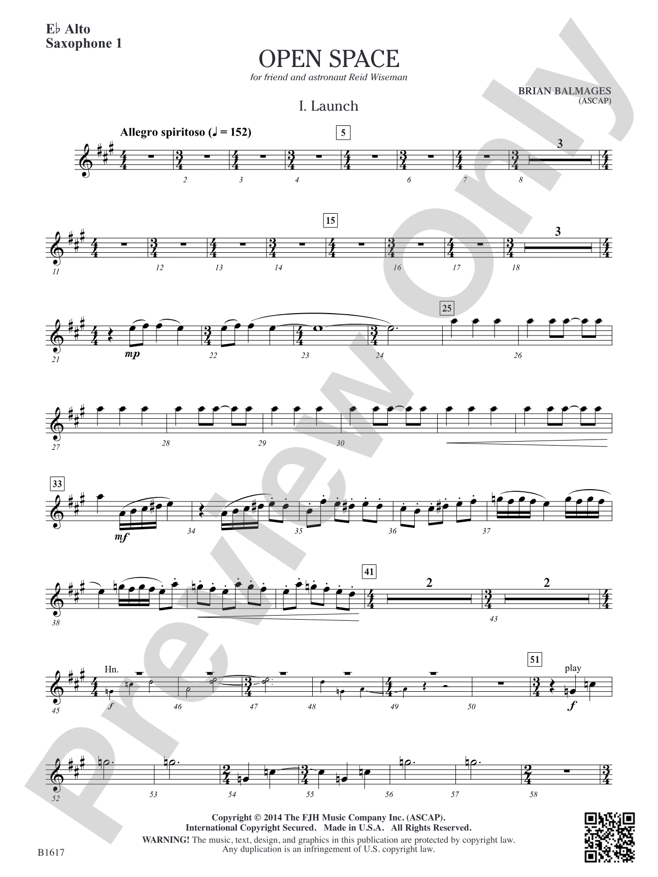 Open Space: E-flat Alto Saxophone 1