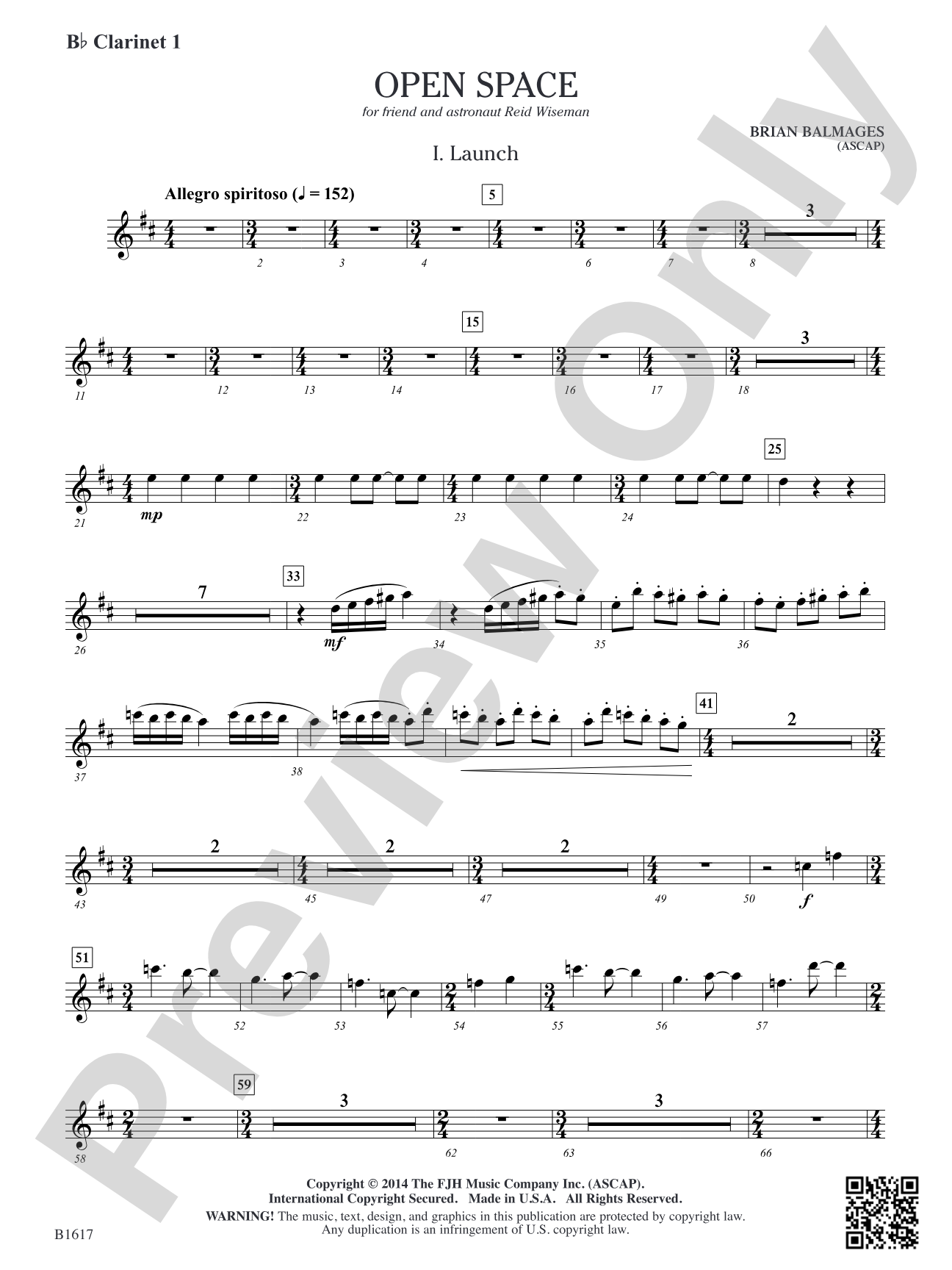Open Space: B-flat Clarinet 1