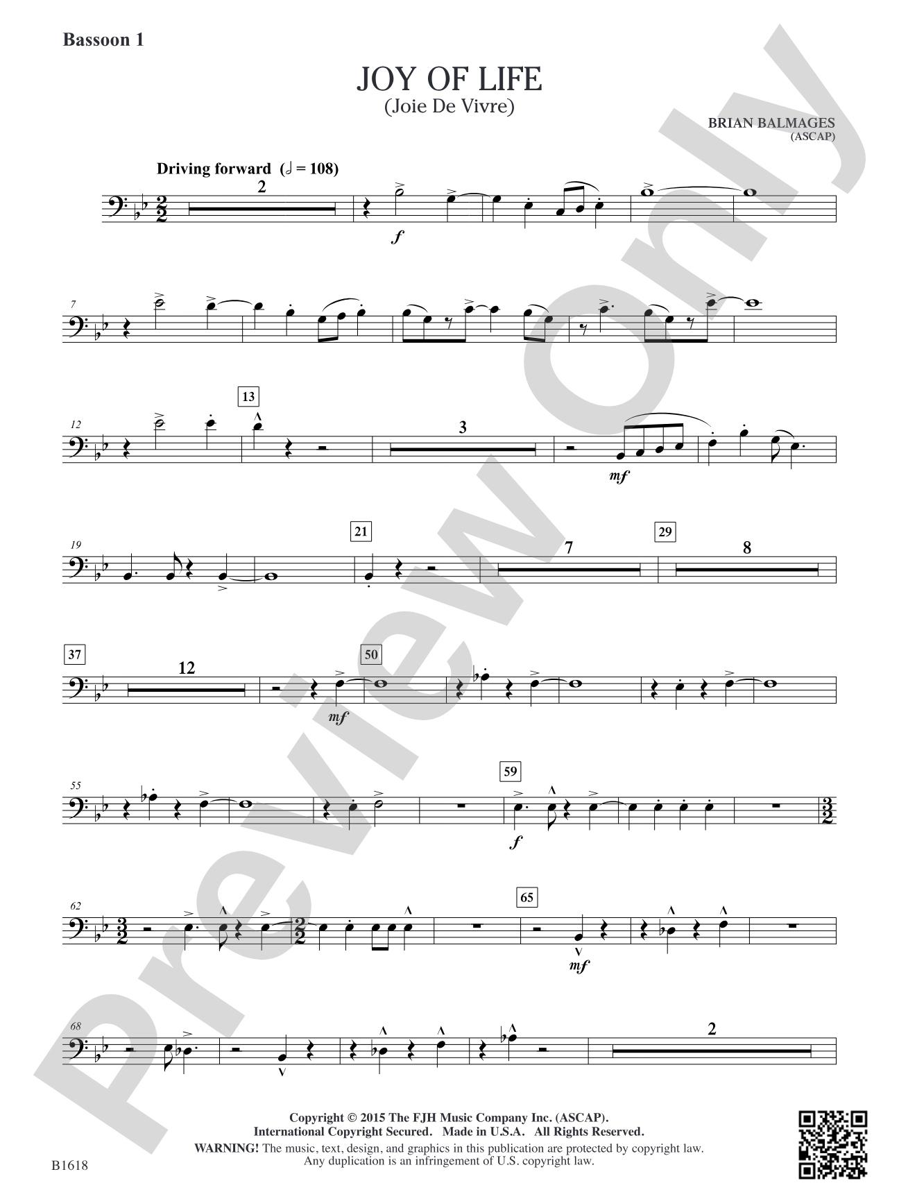 Joy of Life: Bassoon 1