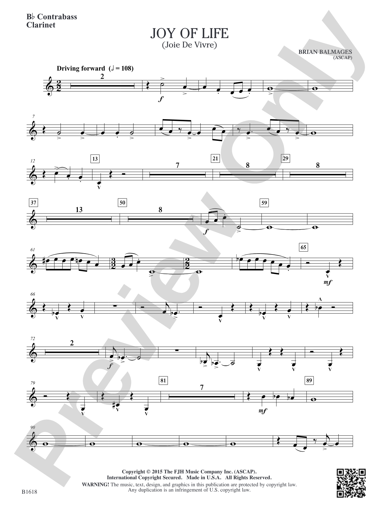Joy of Life: B-flat Contrabass Clarinet