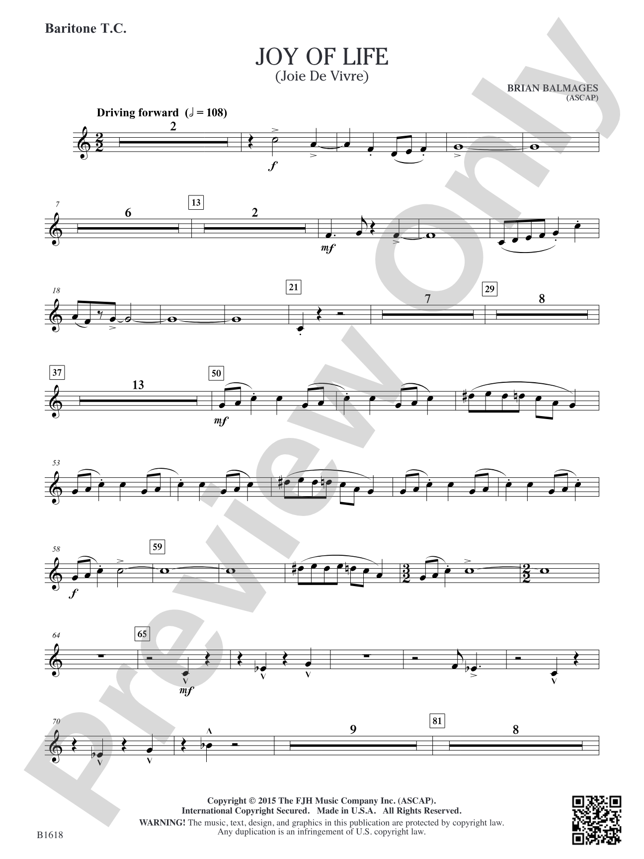 Joy of Life: Baritone T.C.