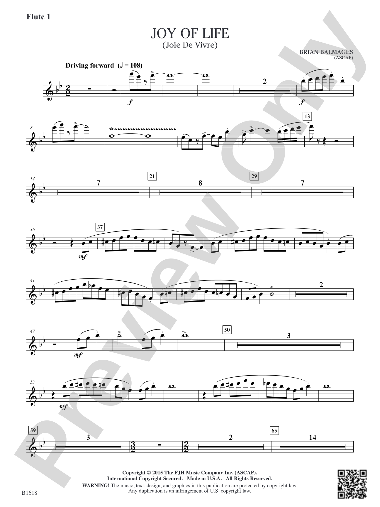 Joy of Life: Flute 1