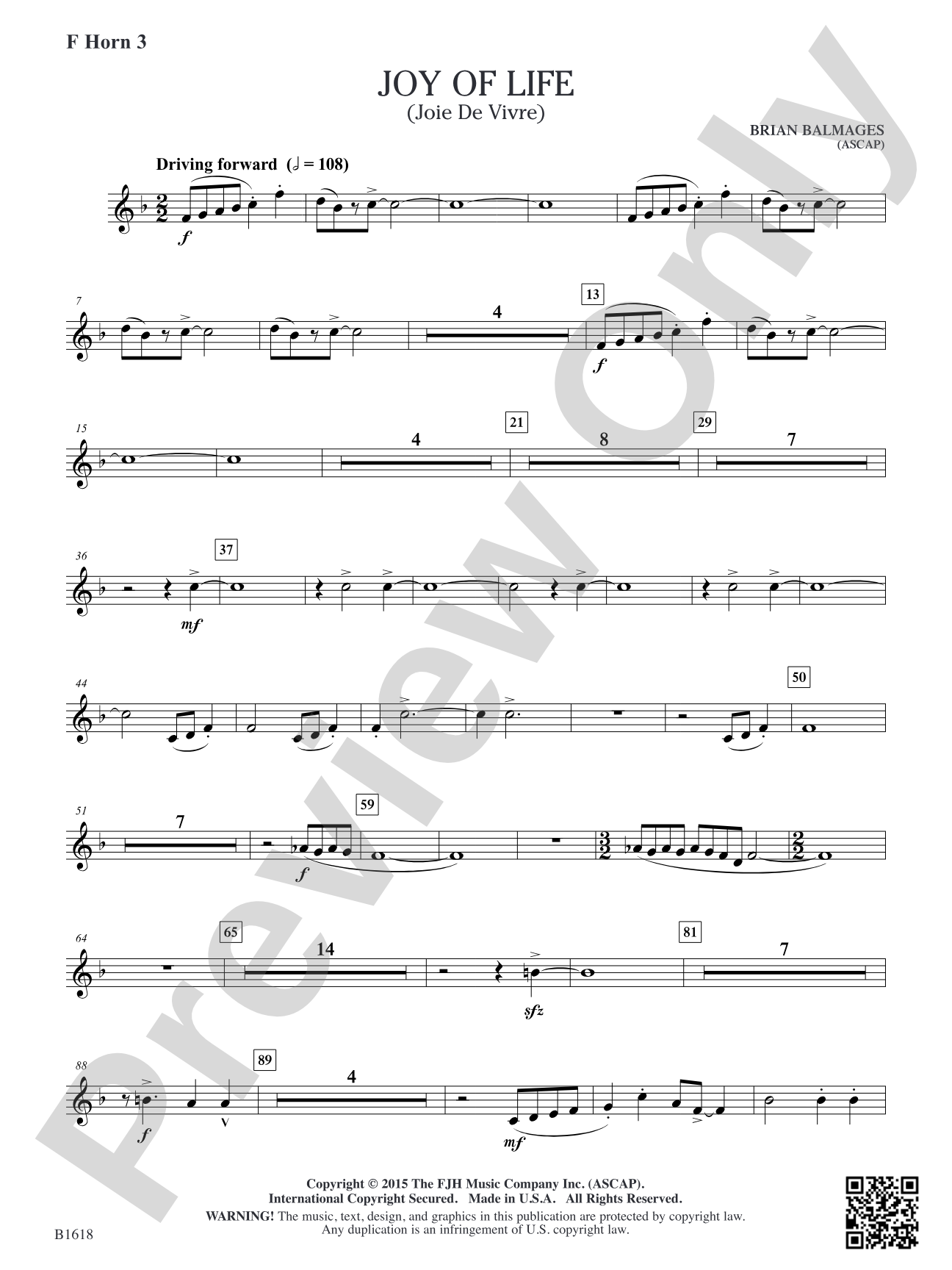 Joy of Life: F Horn 3