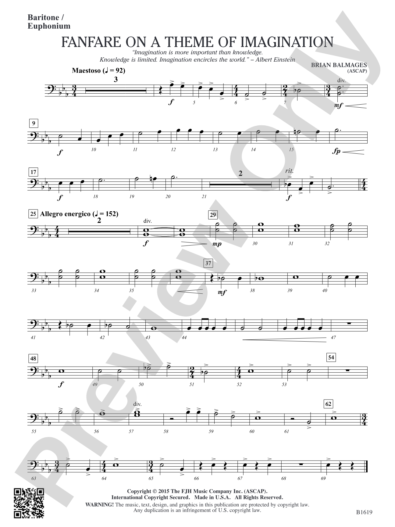 Fanfare on a Theme of Imagination: Baritone / Euphonium