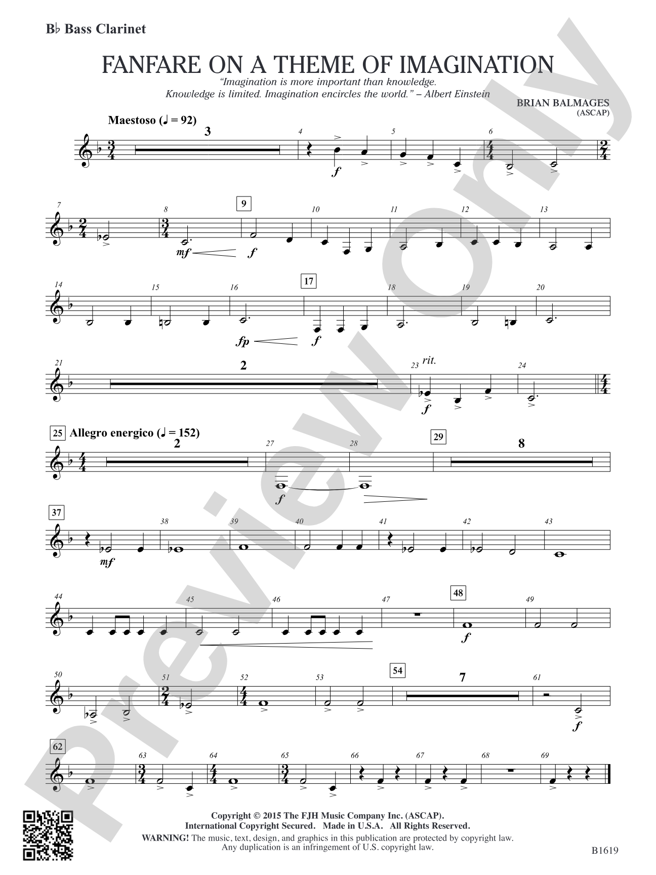 Fanfare on a Theme of Imagination: B-flat Bass Clarinet