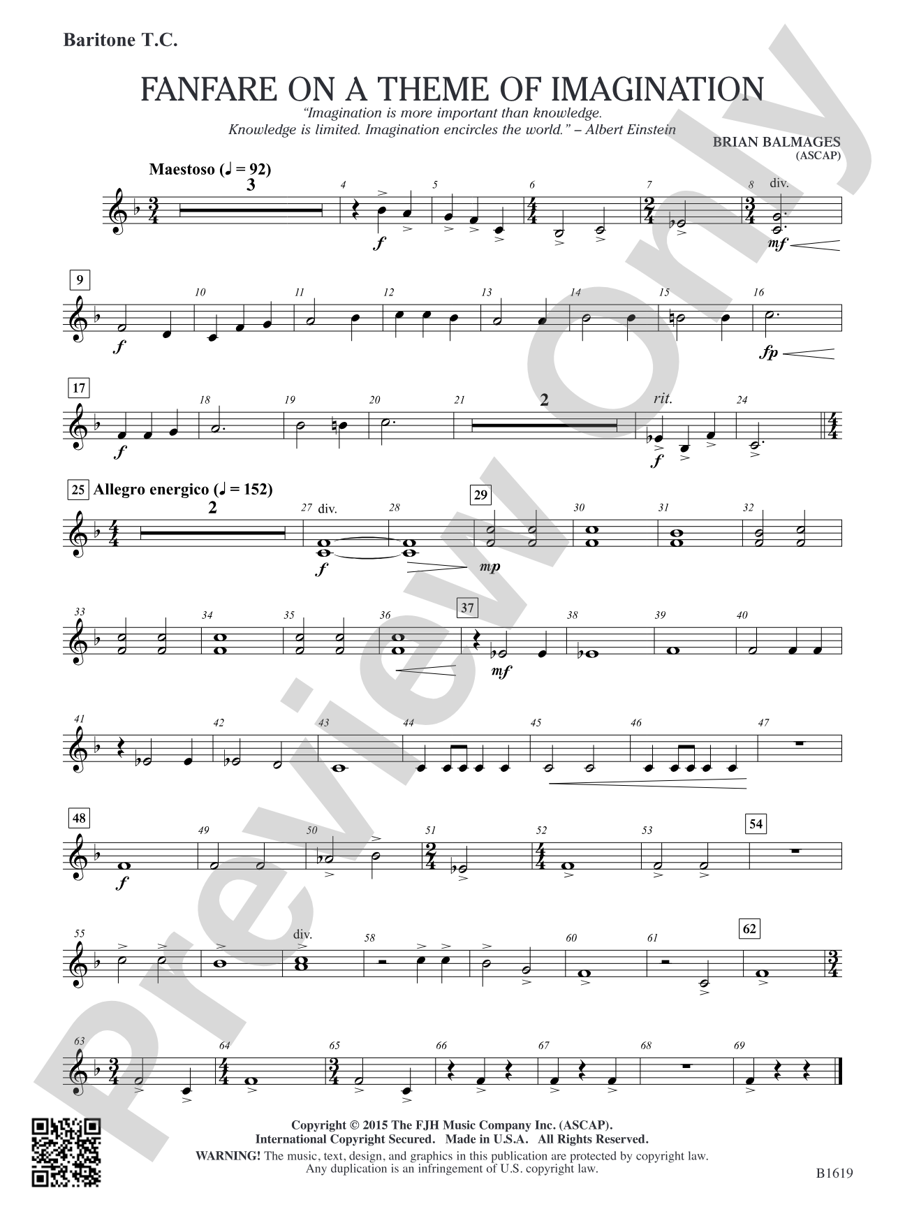 Fanfare on a Theme of Imagination: Baritone T.C.