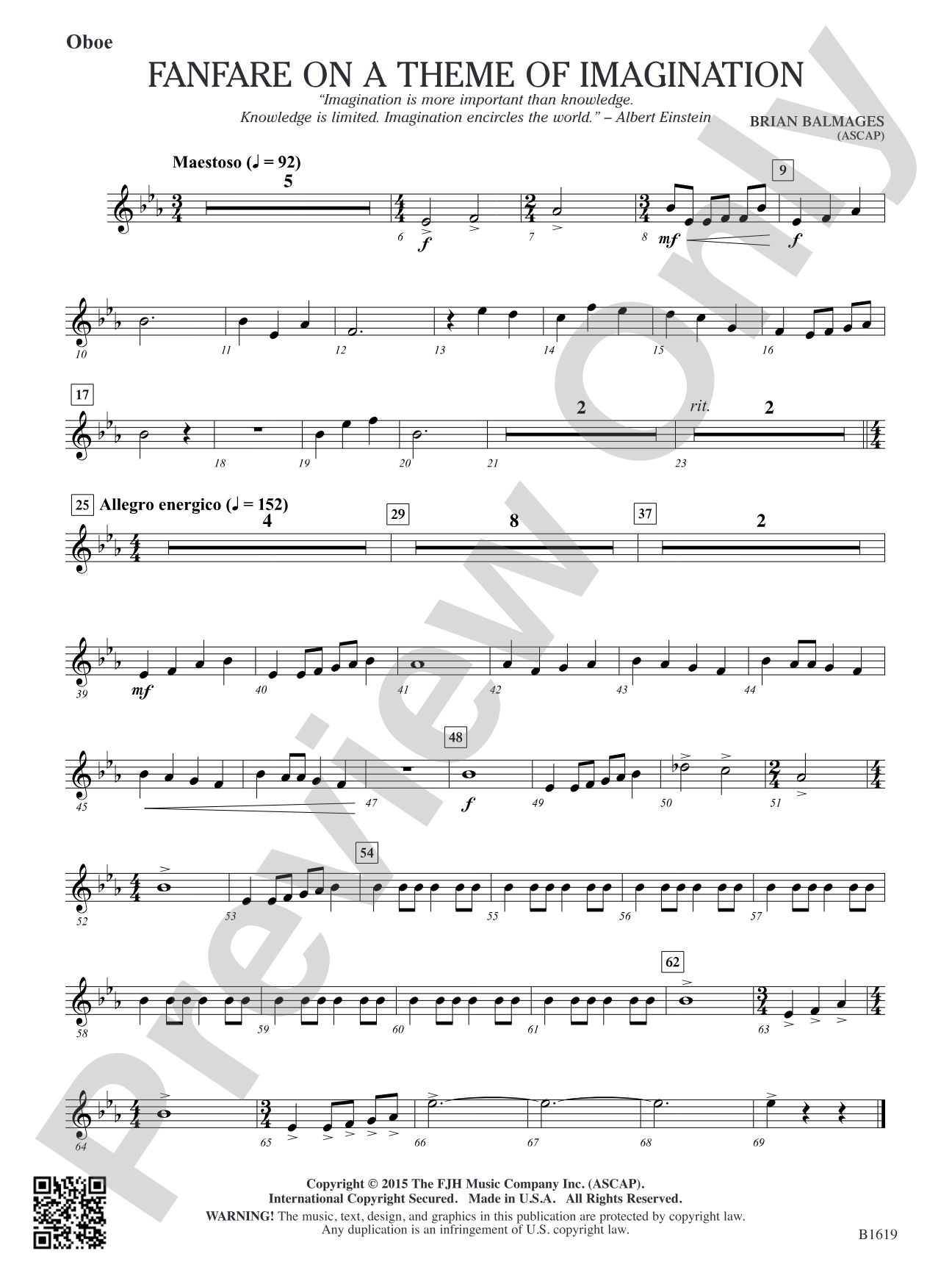Fanfare on a Theme of Imagination: Oboe