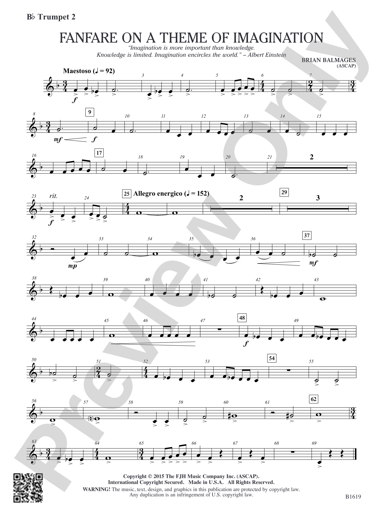 Fanfare on a Theme of Imagination: B-flat Trumpet 2