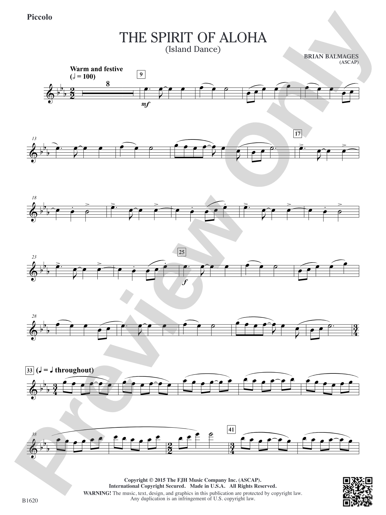 The Spirit of Aloha (Island Dance): Piccolo