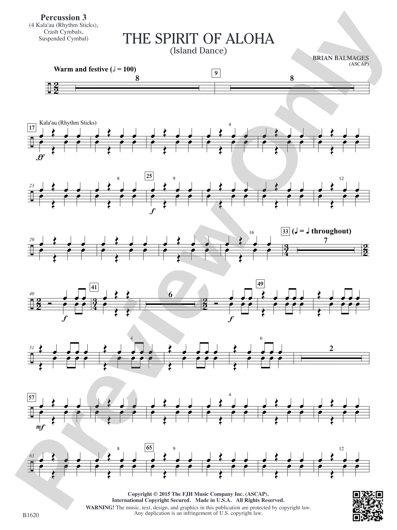 The Spirit of Aloha (Island Dance): Percussion 3