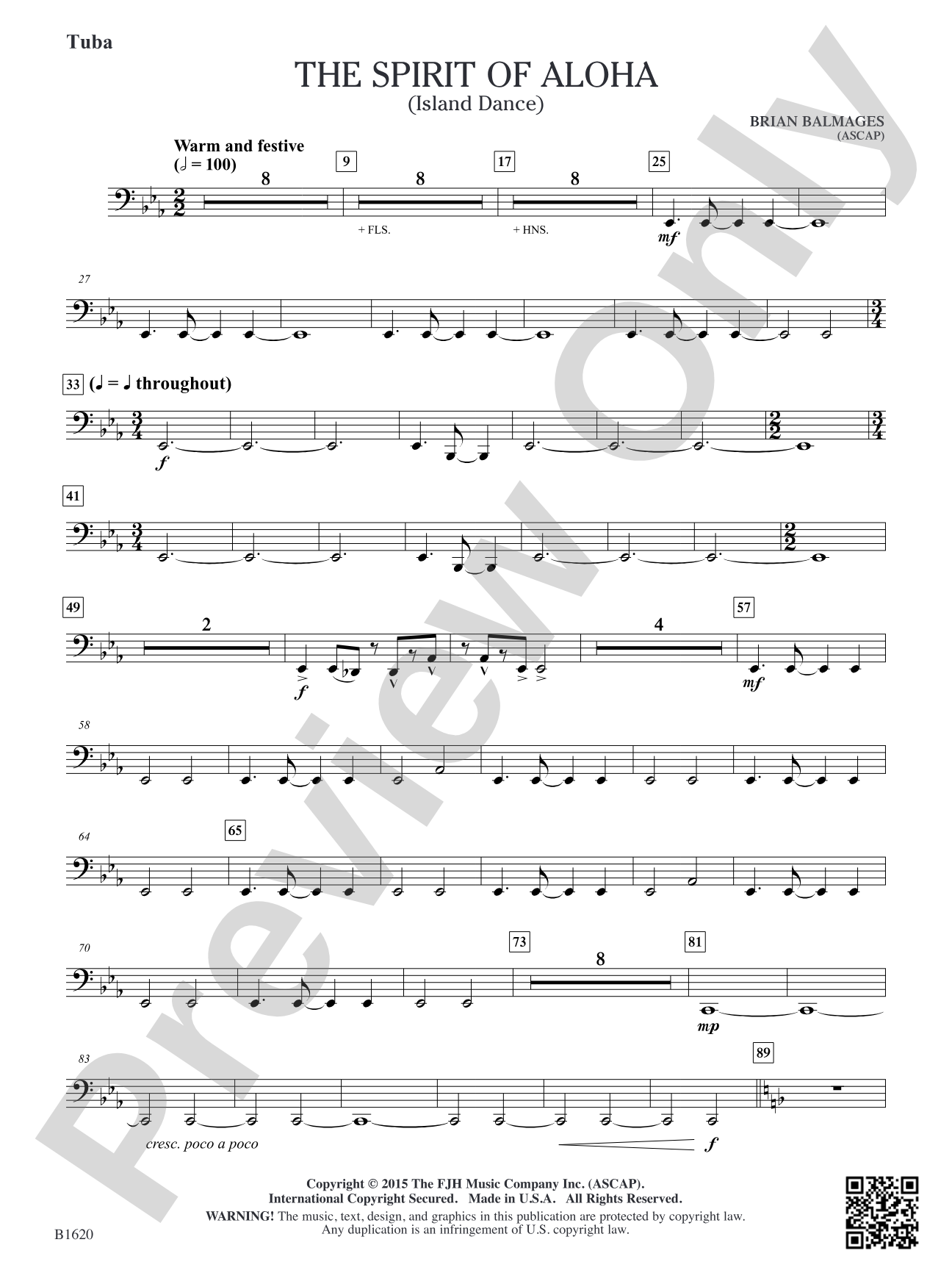 The Spirit of Aloha (Island Dance): Tuba