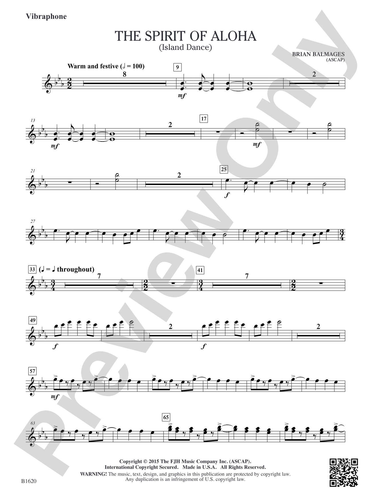 The Spirit of Aloha (Island Dance): Vibraphone