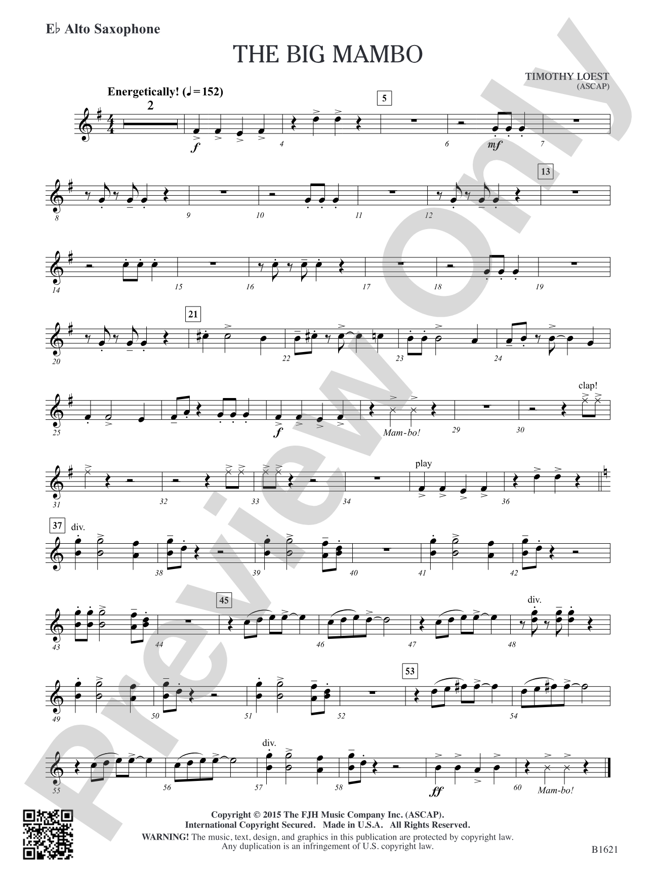 The Big Mambo: E-flat Alto Saxophone