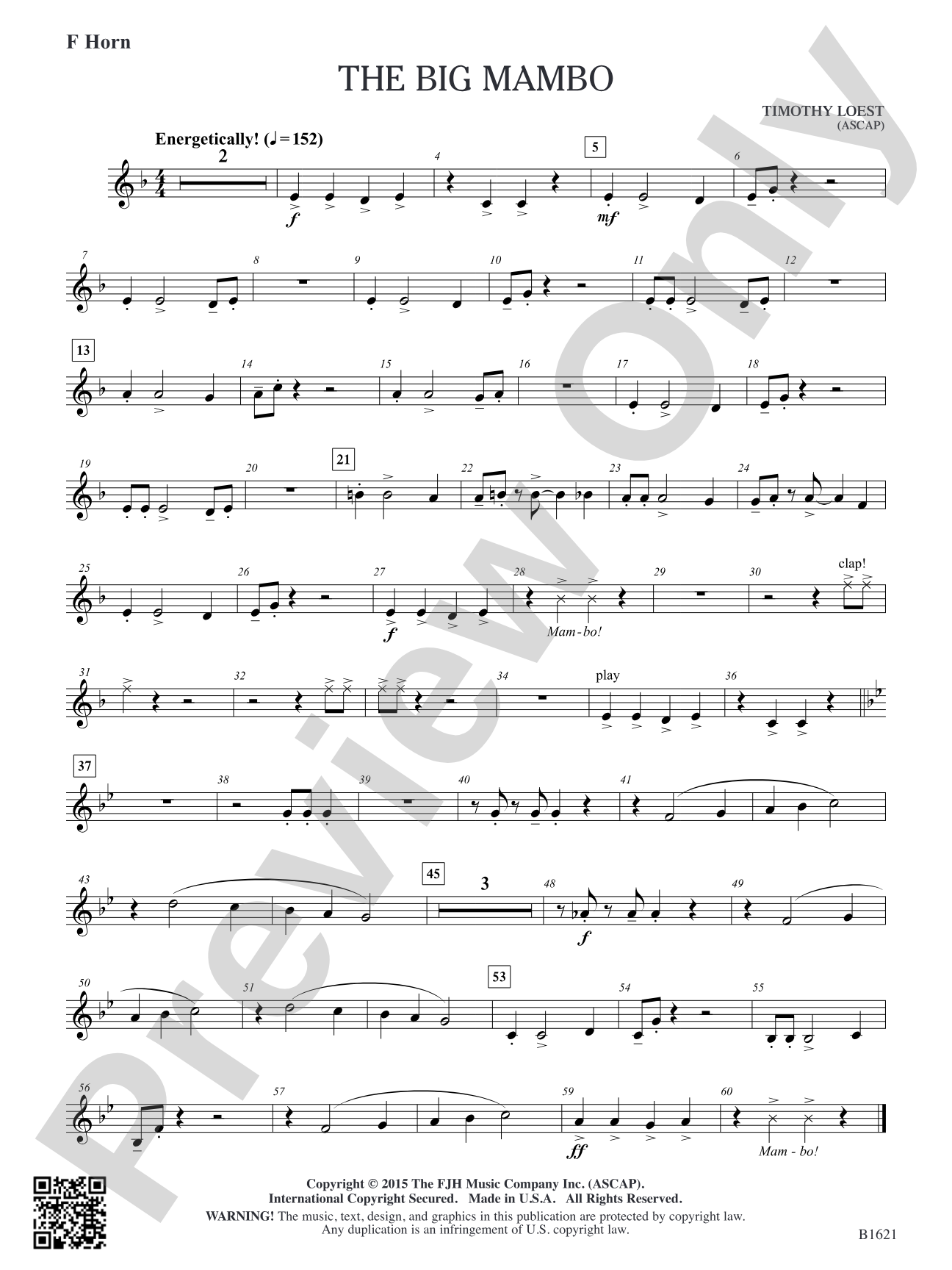 The Big Mambo: F Horn