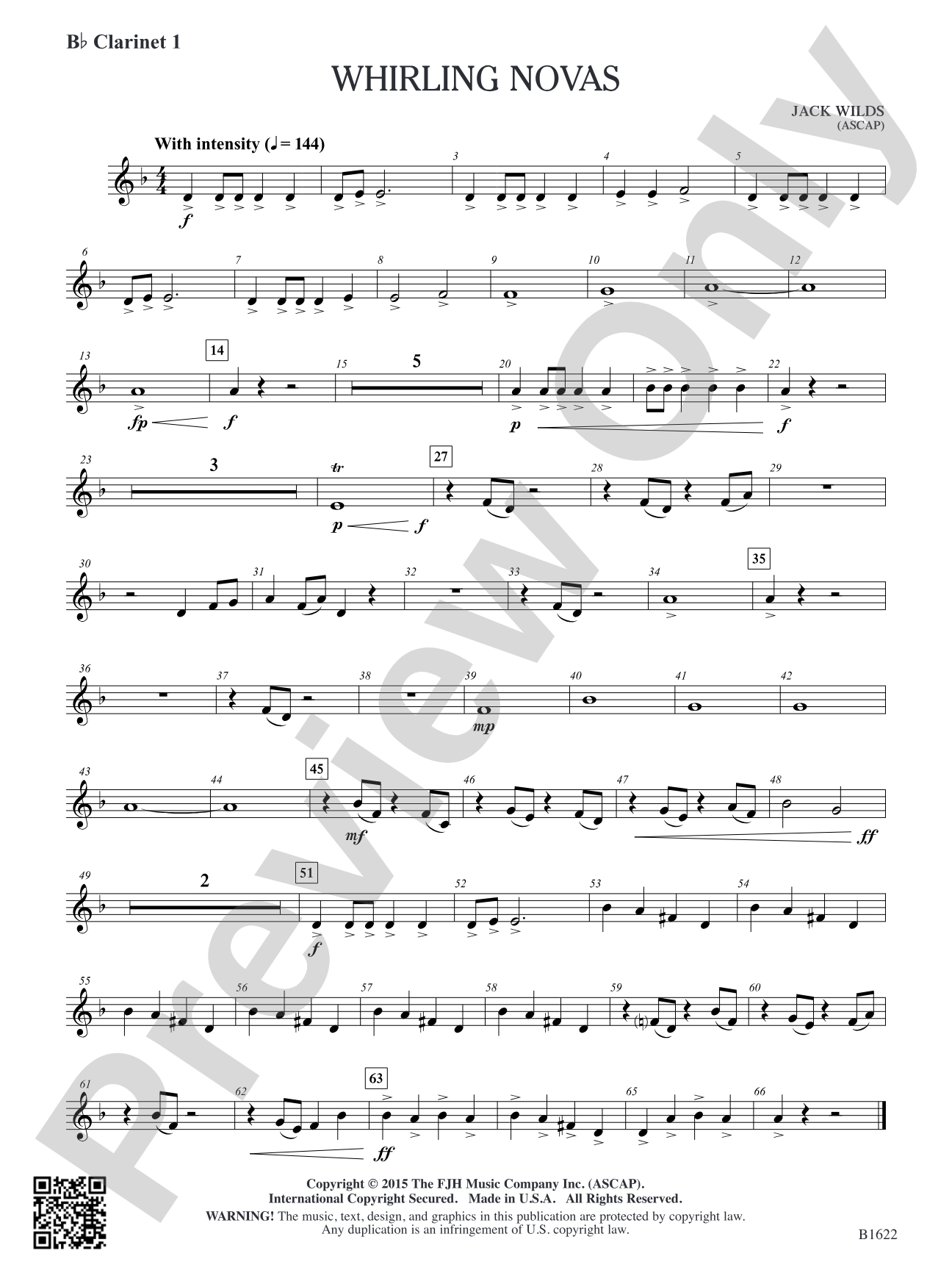 Whirling Novas: B-flat Clarinet 1