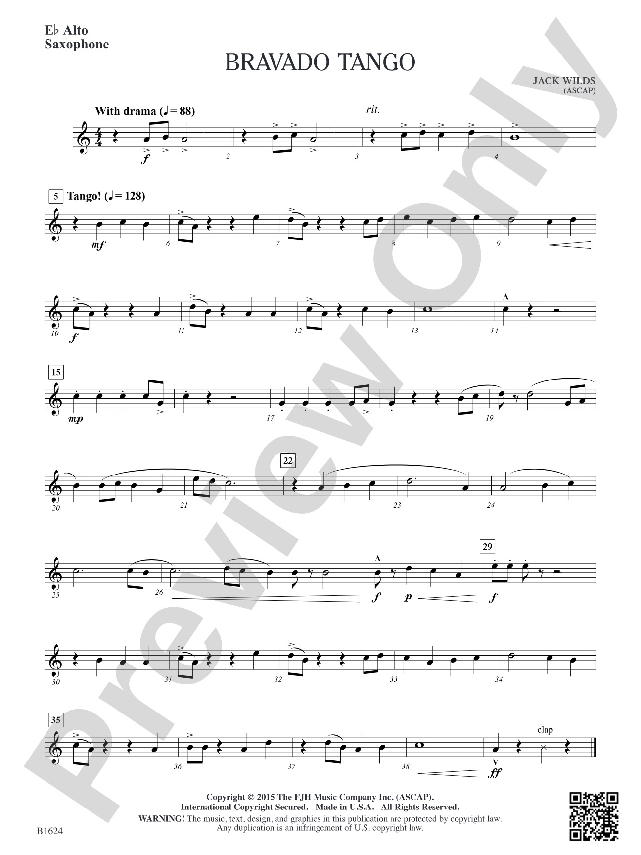 Bravado Tango: E-flat Alto Saxophone