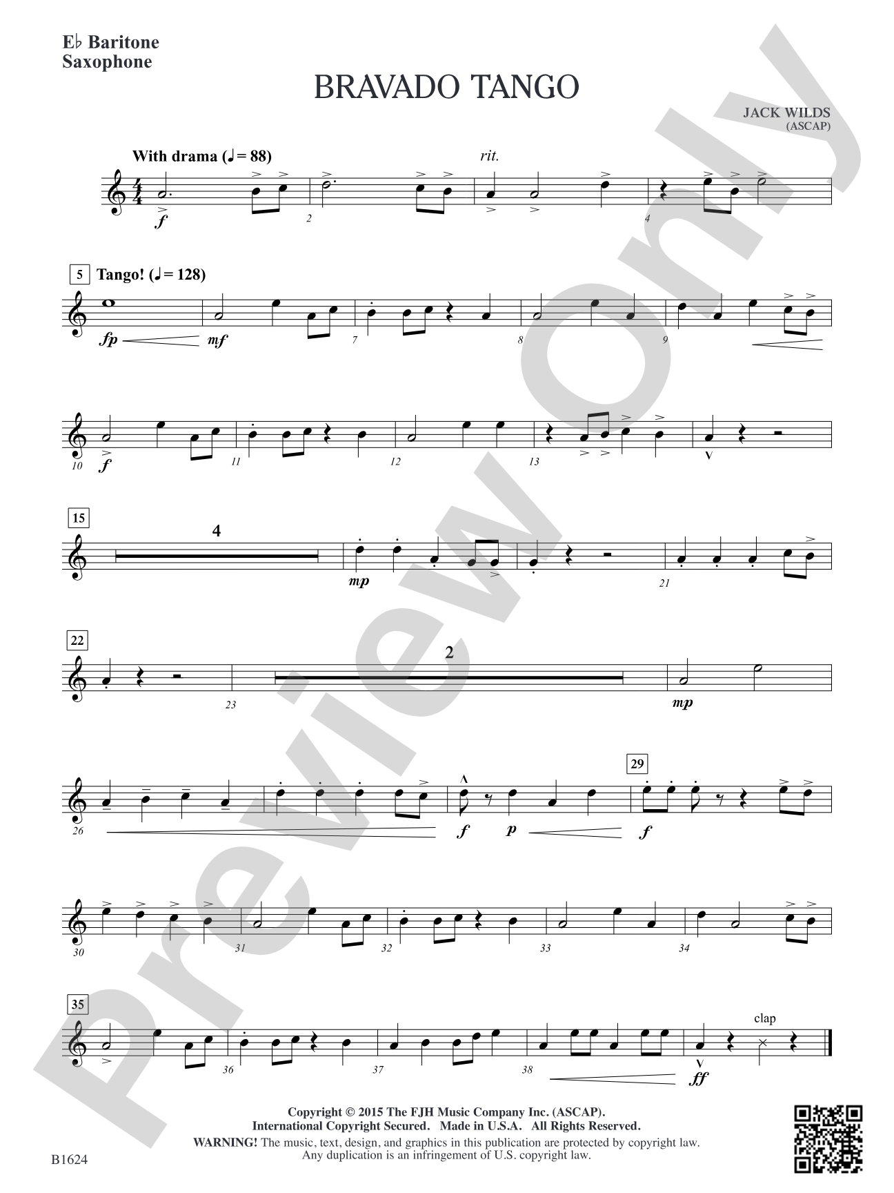 Bravado Tango: E-flat Baritone Saxophone
