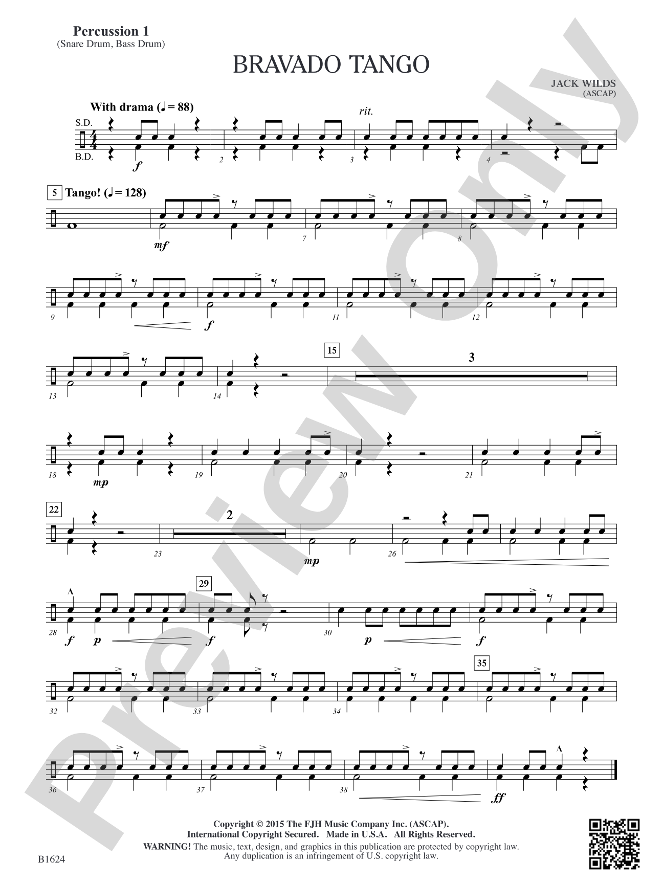Bravado Tango: Percussion 1