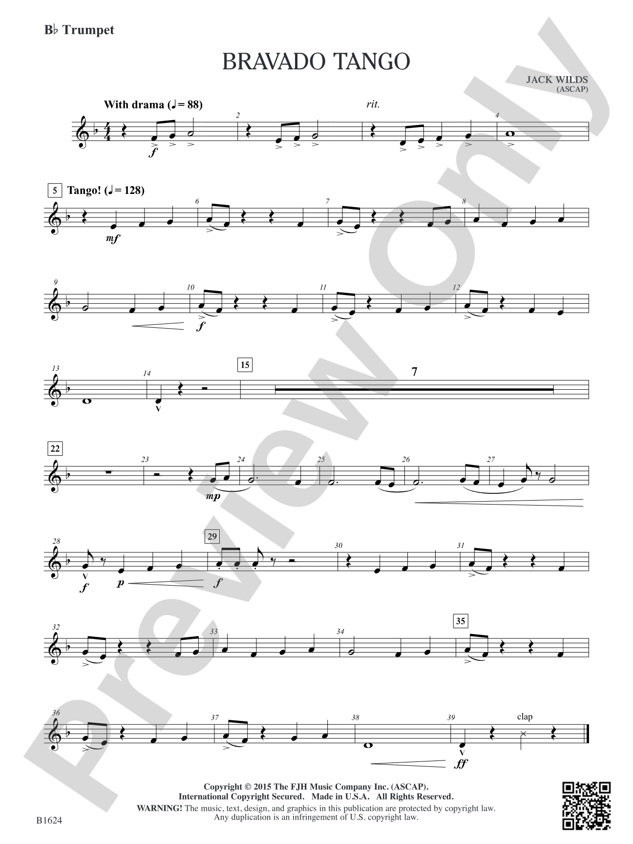 Bravado Tango: B-flat Trumpet