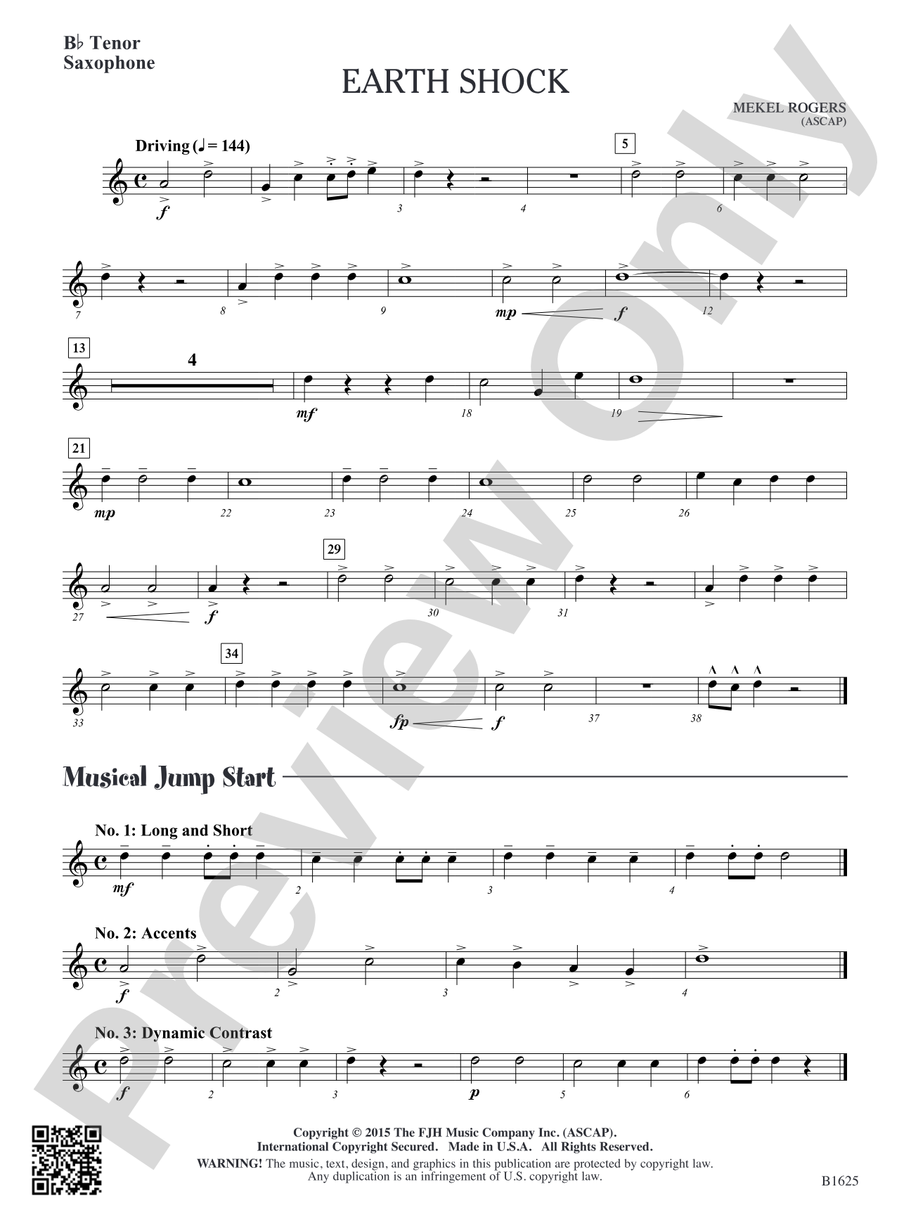 Earth Shock: B-flat Tenor Saxophone