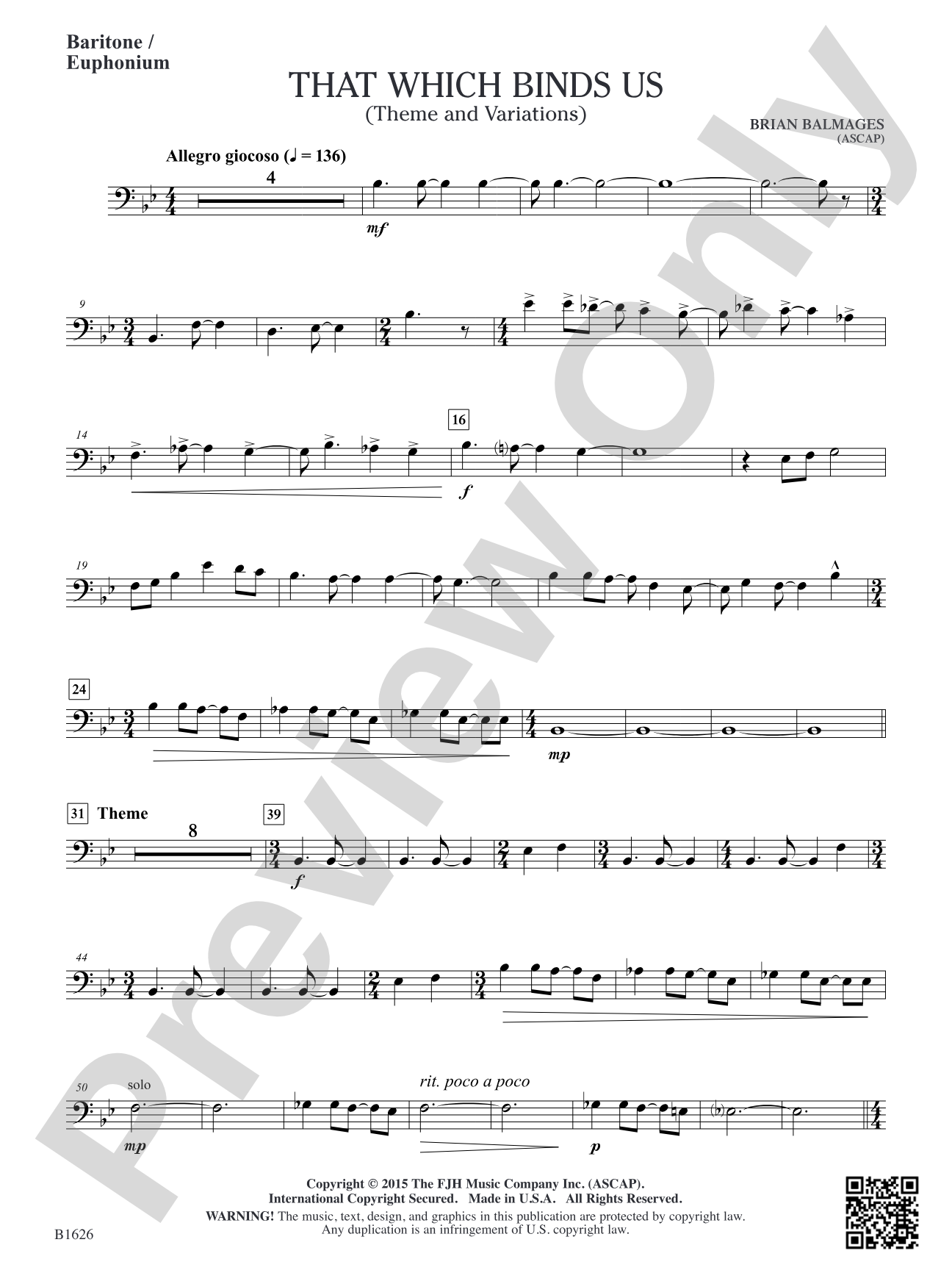 That Which Binds Us: Baritone / Euphonium
