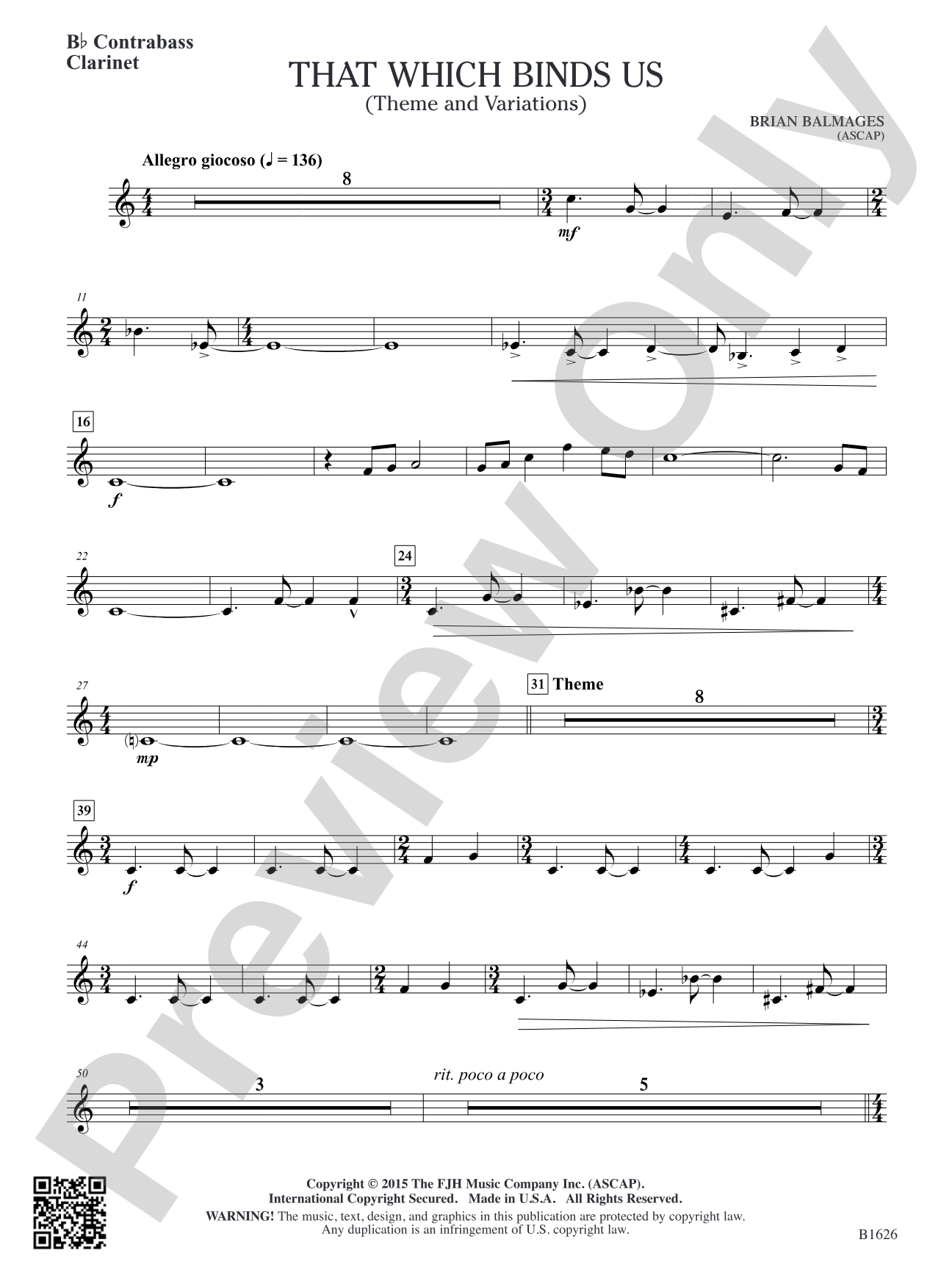 That Which Binds Us: B-flat Contrabass Clarinet