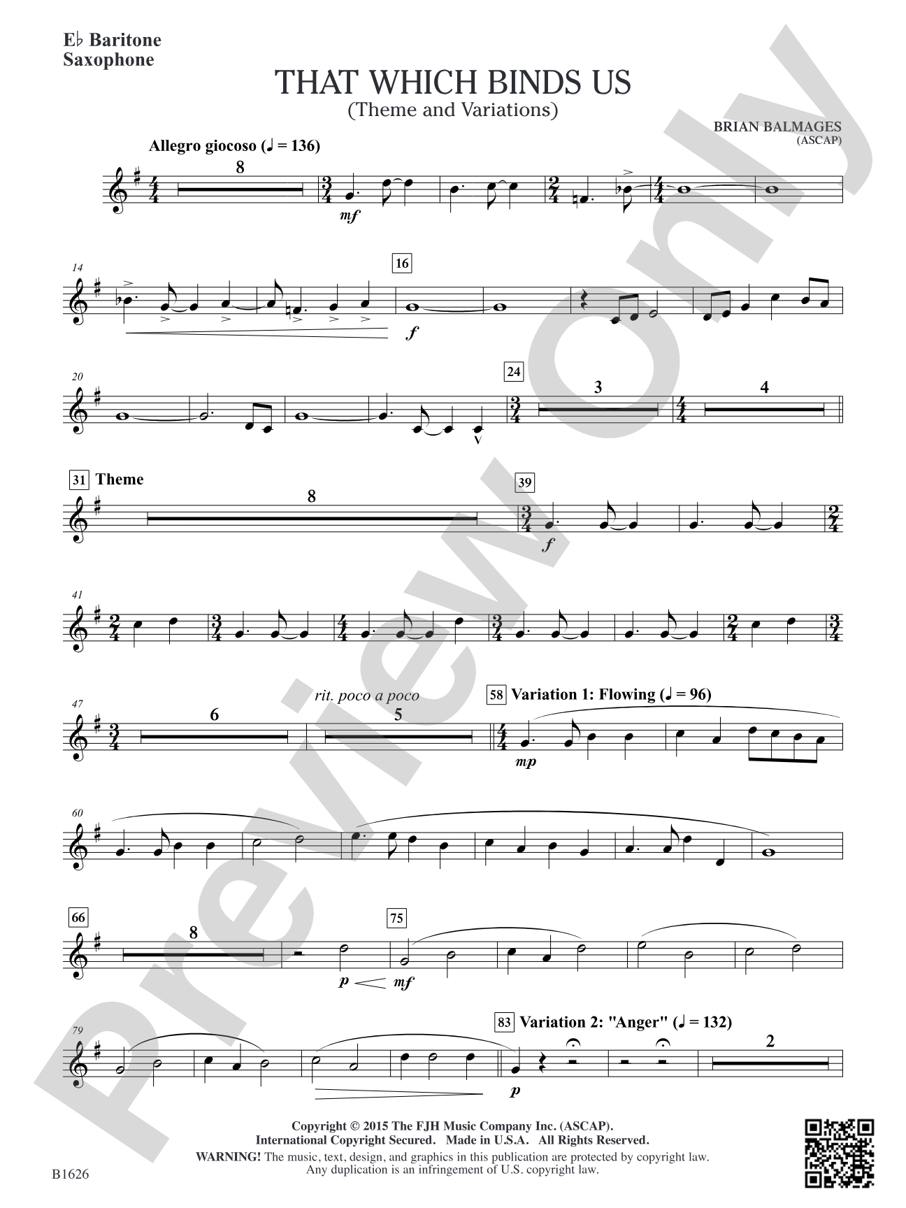 That Which Binds Us: E-flat Baritone Saxophone
