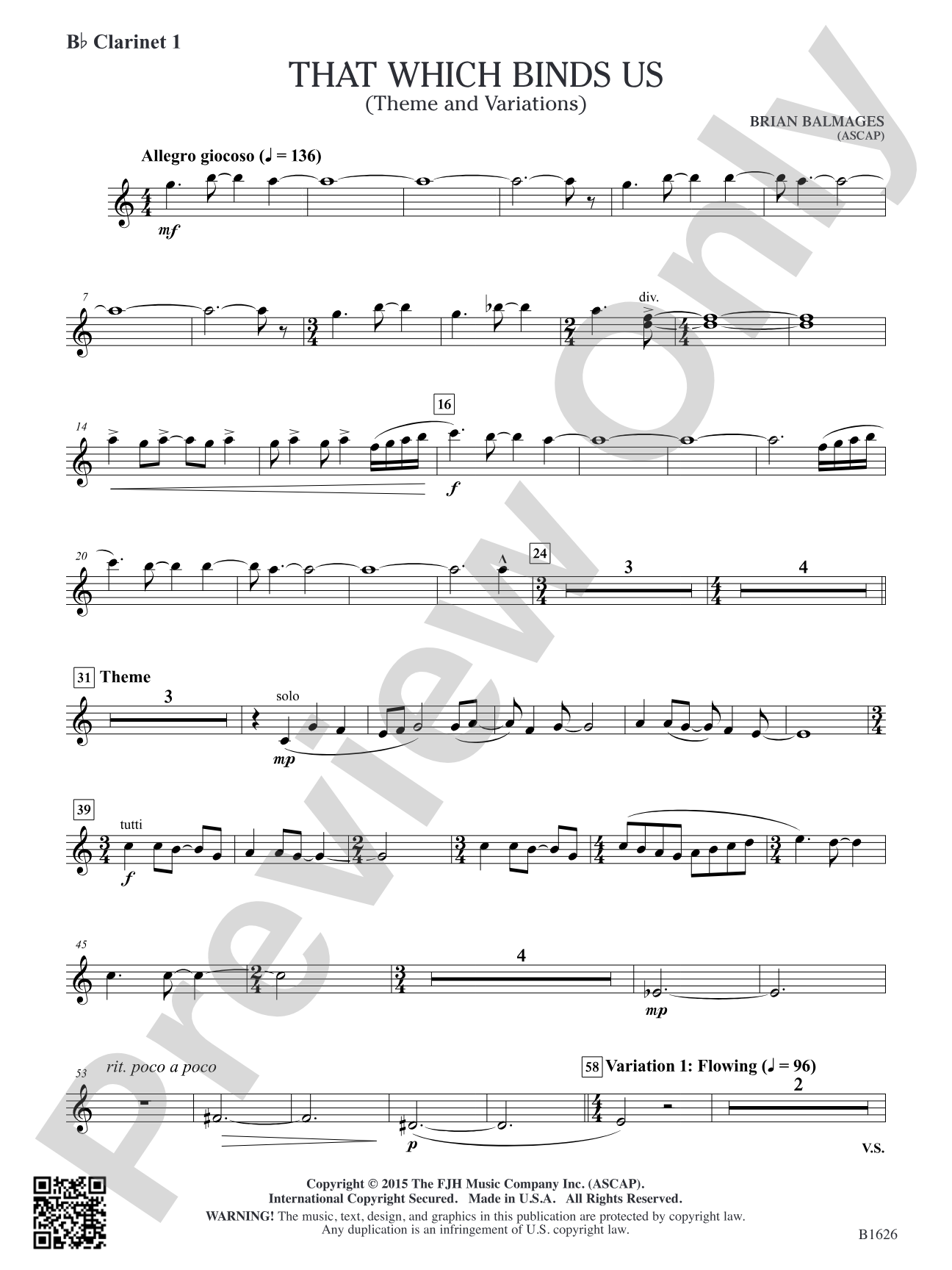 That Which Binds Us: B-flat Clarinet 1