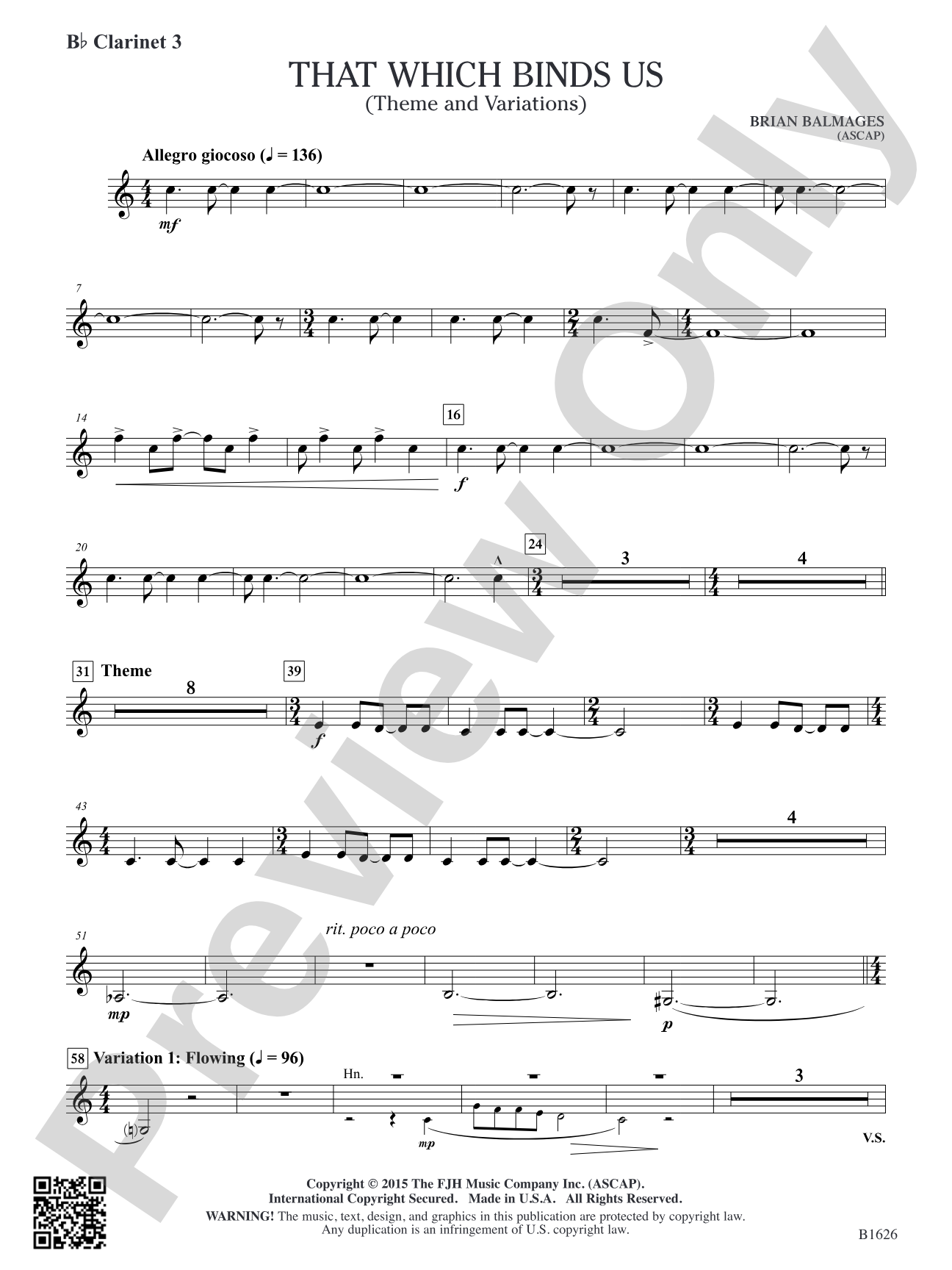 That Which Binds Us: B-flat Clarinet 3