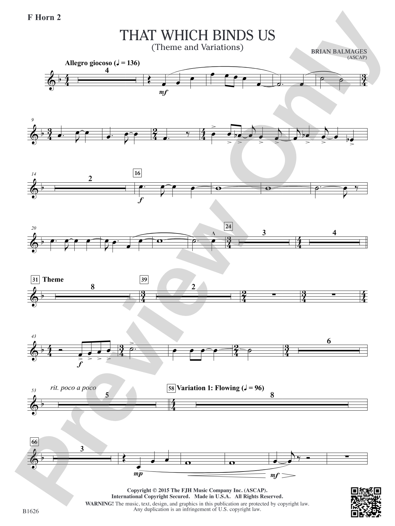 That Which Binds Us: F Horn 2