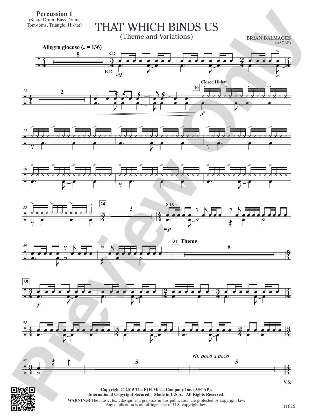 That Which Binds Us: Percussion 1
