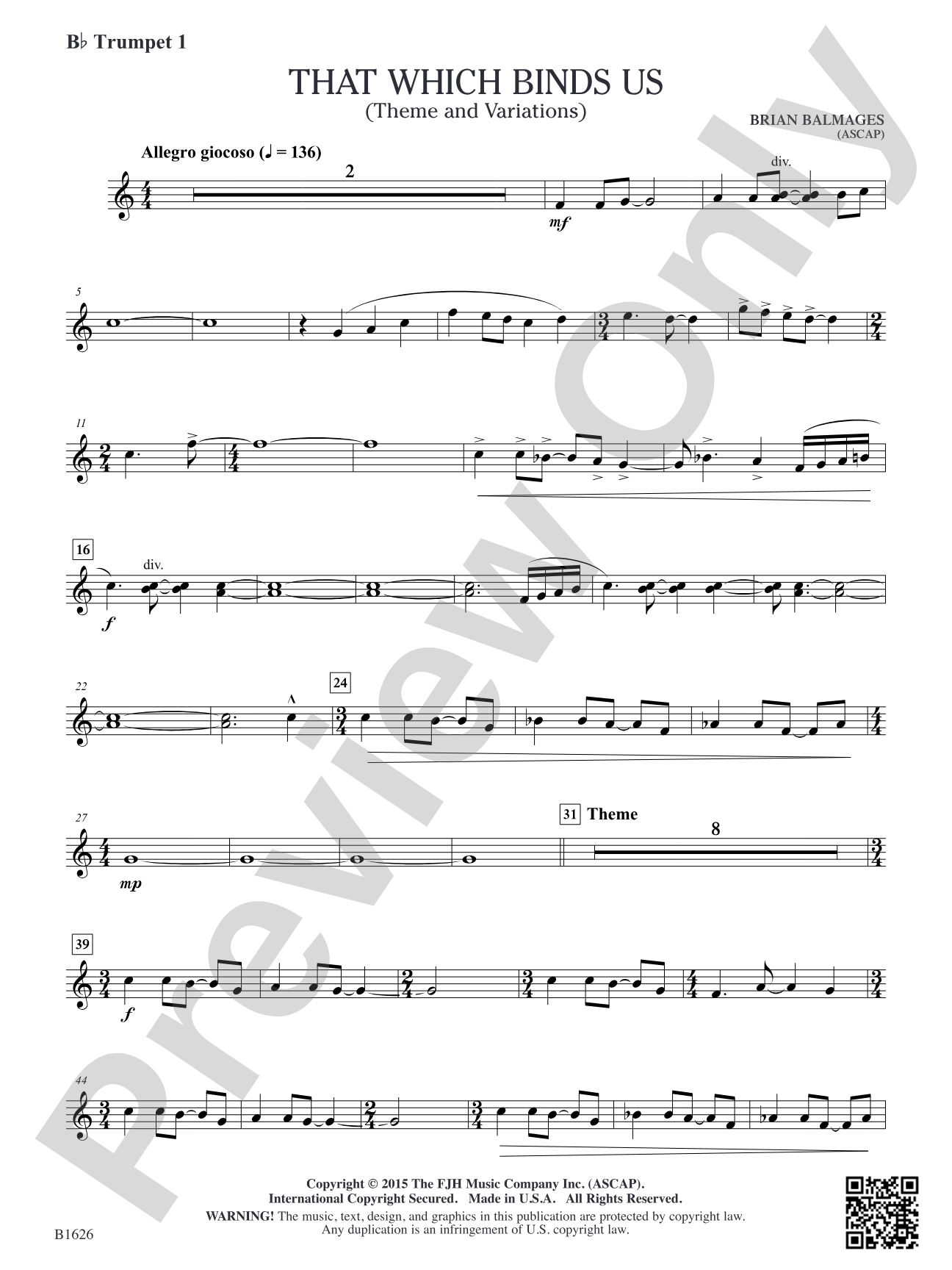 That Which Binds Us: B-flat Trumpet 1