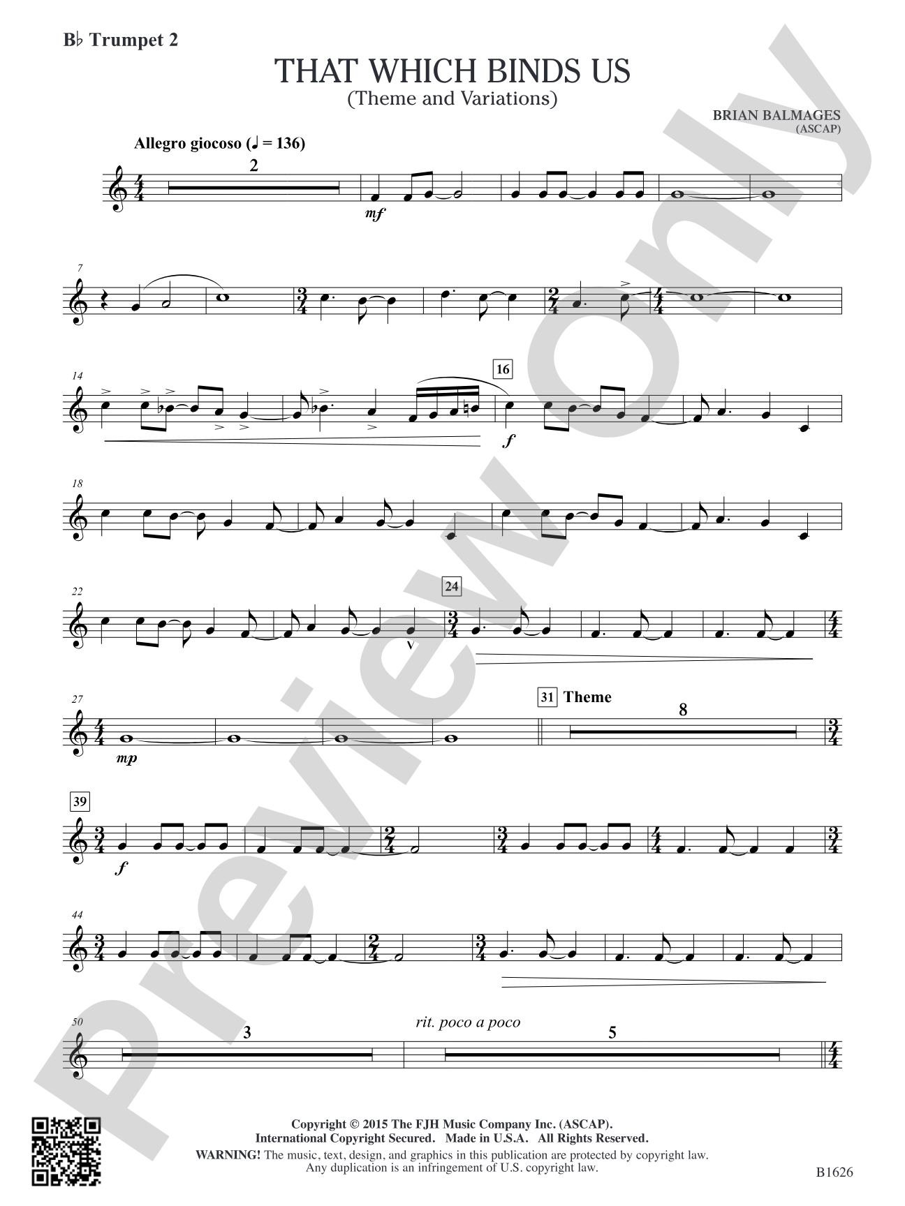 That Which Binds Us: B-flat Trumpet 2
