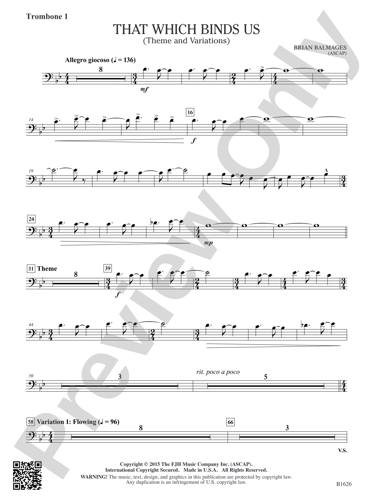 That Which Binds Us: Trombone 1
