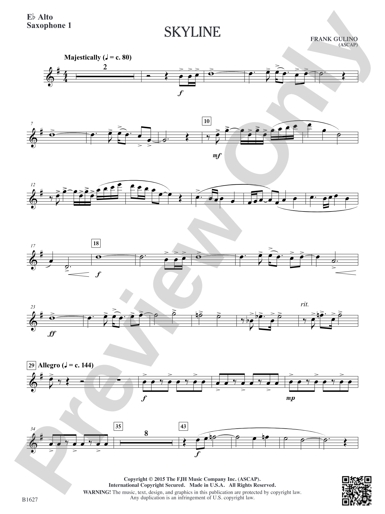Skyline: E-flat Alto Saxophone 1