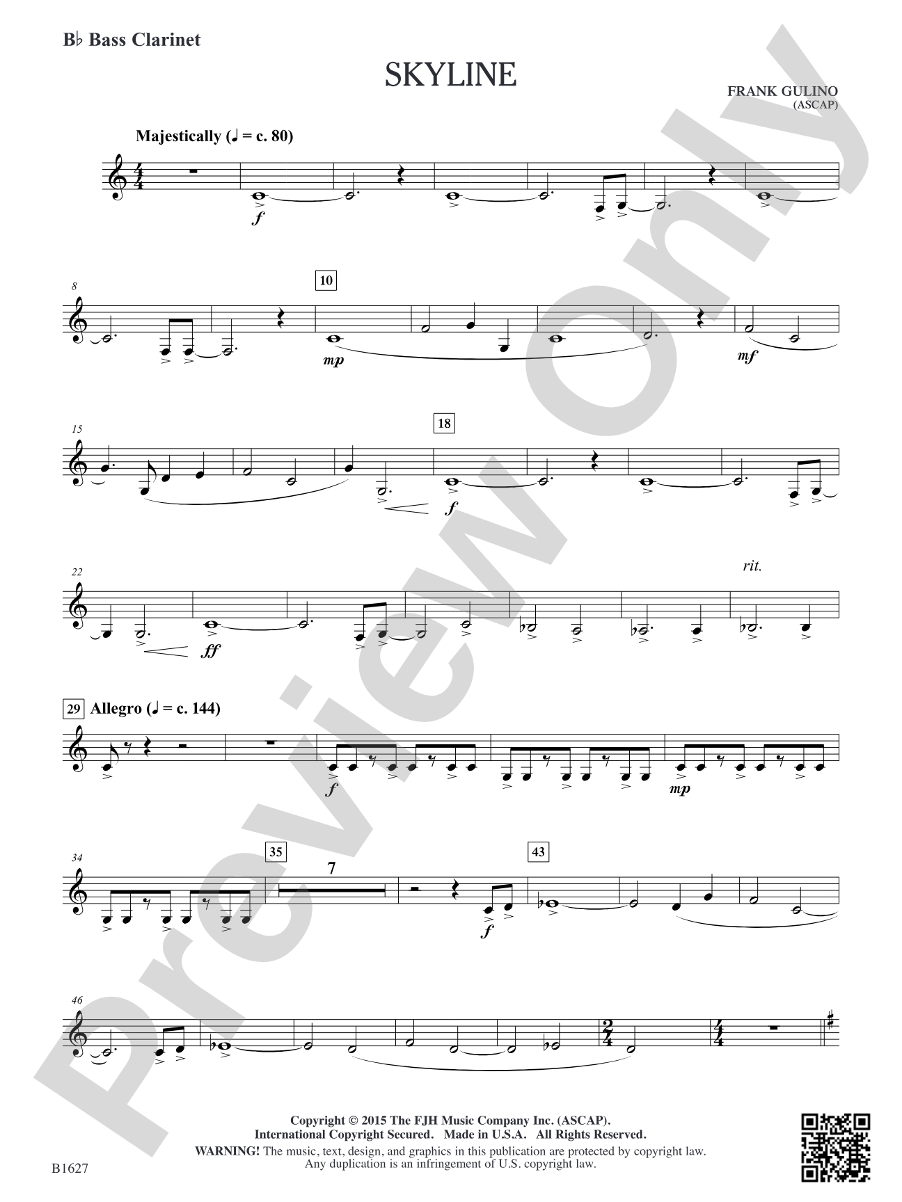 Skyline: B-flat Bass Clarinet