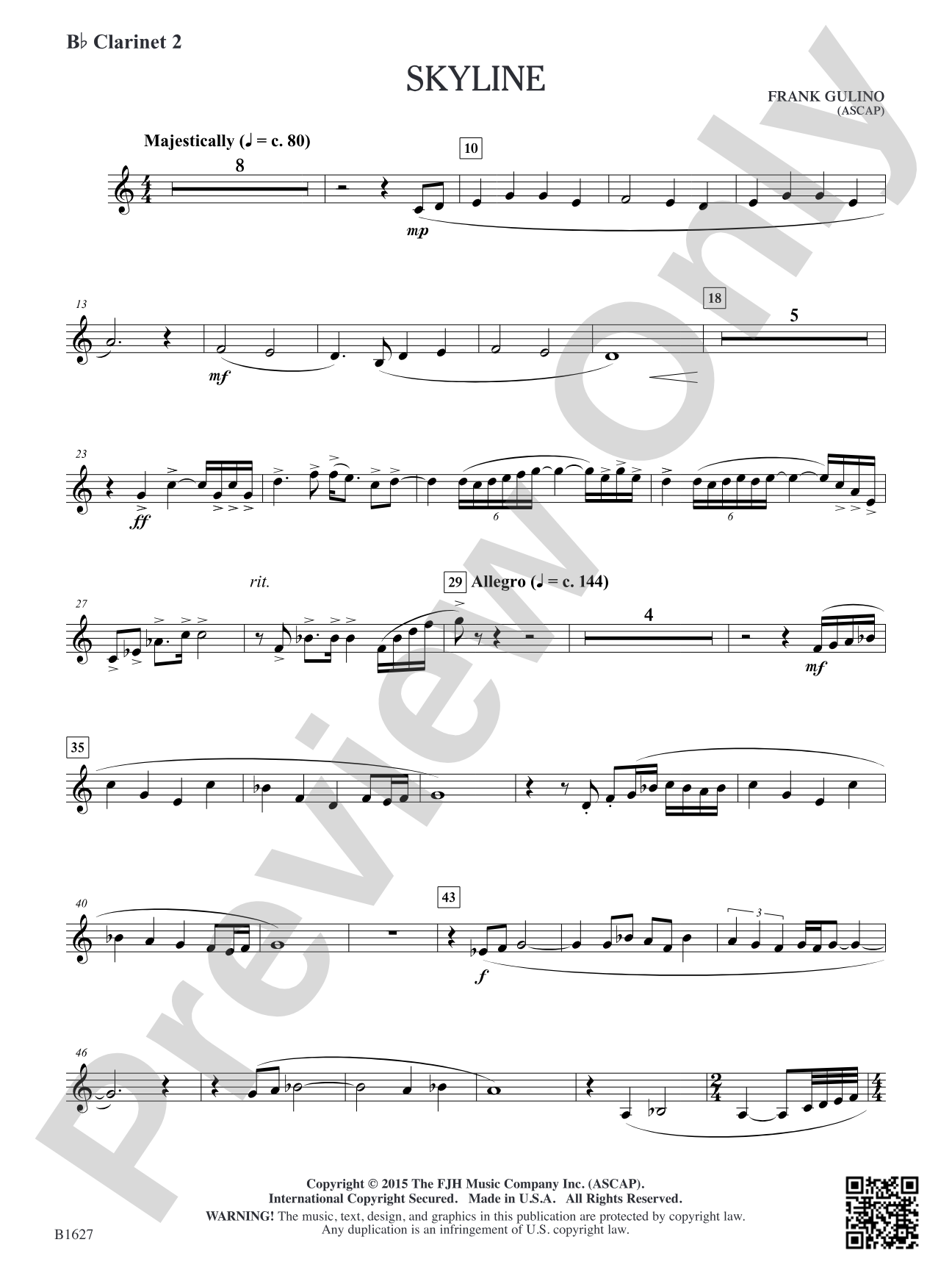 Skyline: B-flat Clarinet 2