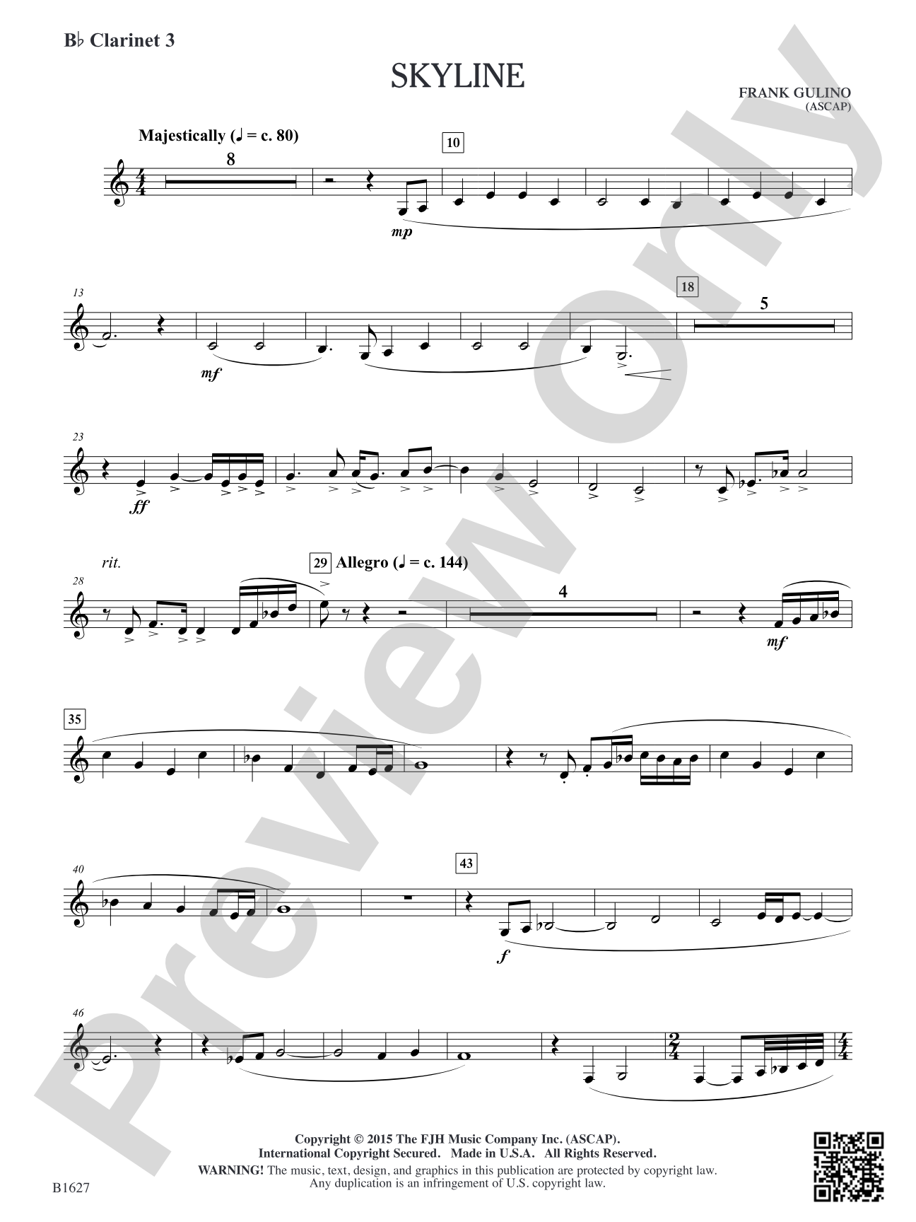 Skyline: B-flat Clarinet 3