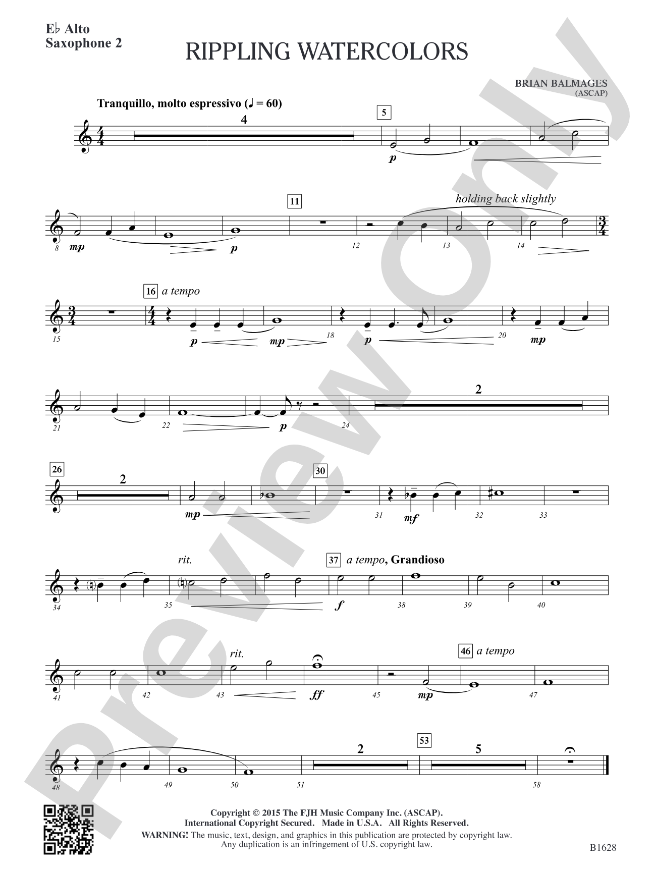 Rippling Watercolors: E-flat Alto Saxophone 2