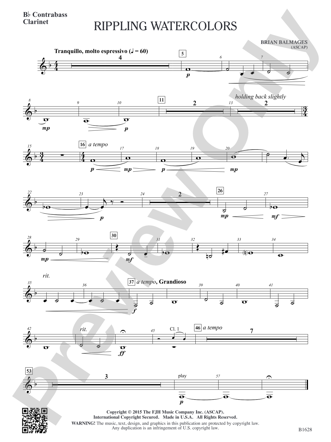 Rippling Watercolors: B-flat Contrabass Clarinet