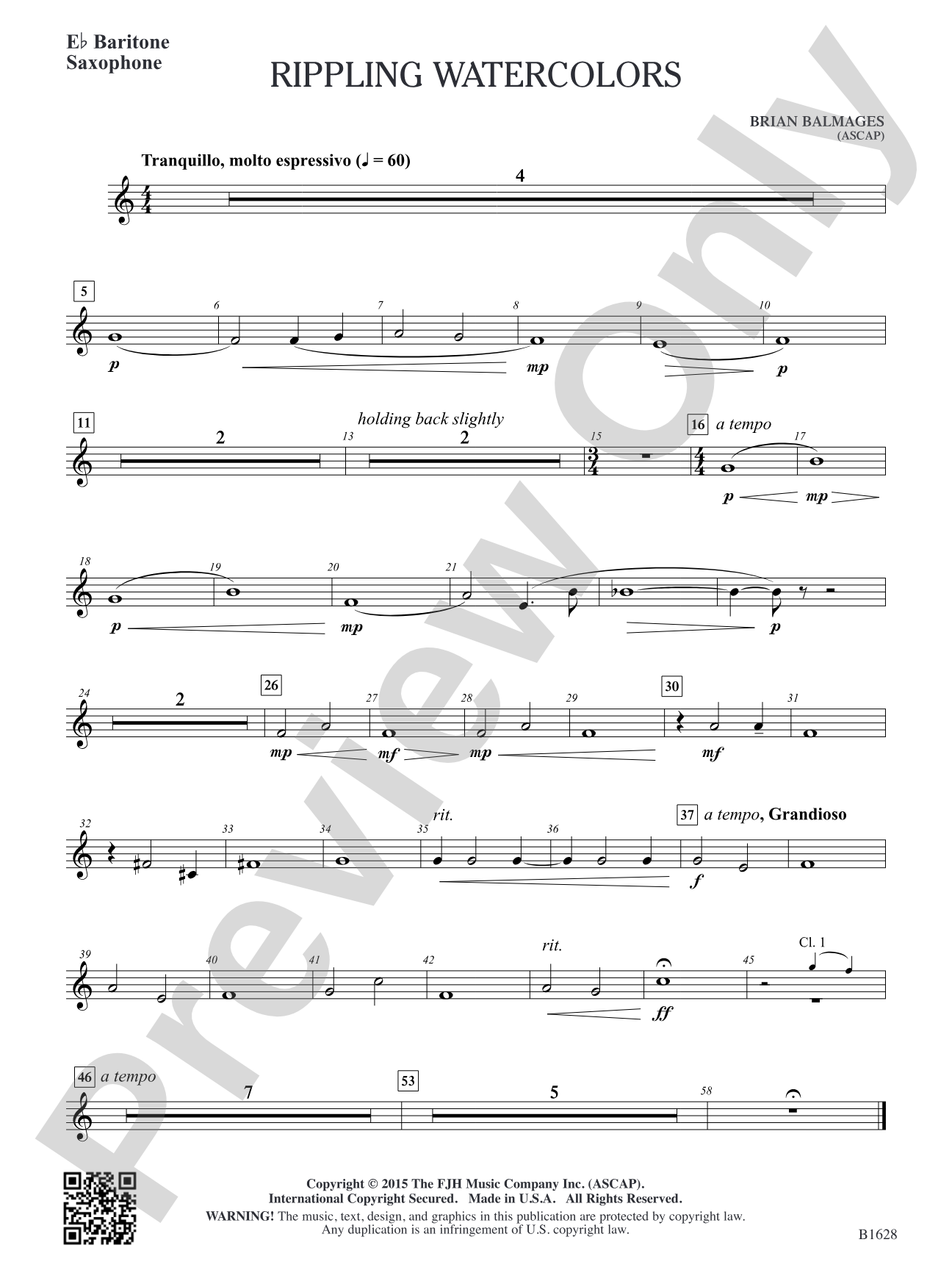 Rippling Watercolors: E-flat Baritone Saxophone