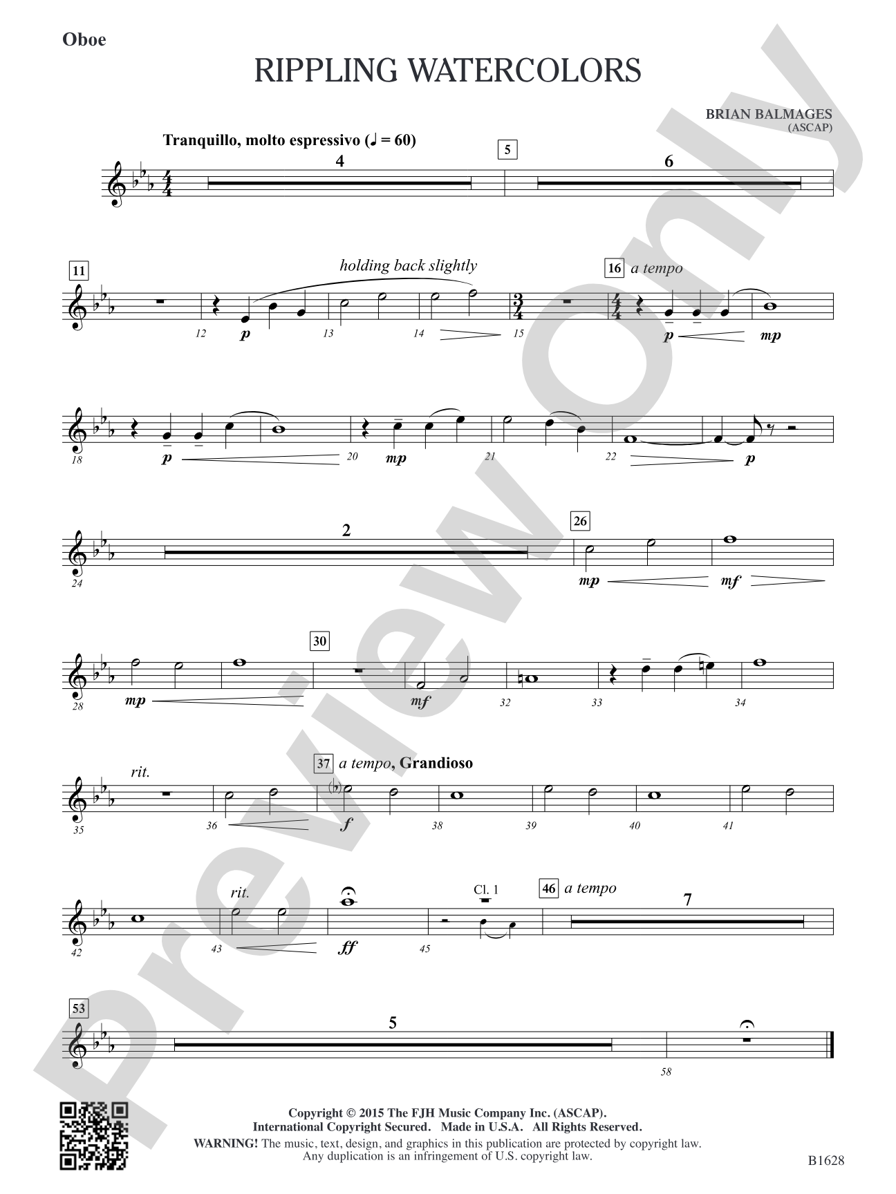 Rippling Watercolors: Oboe