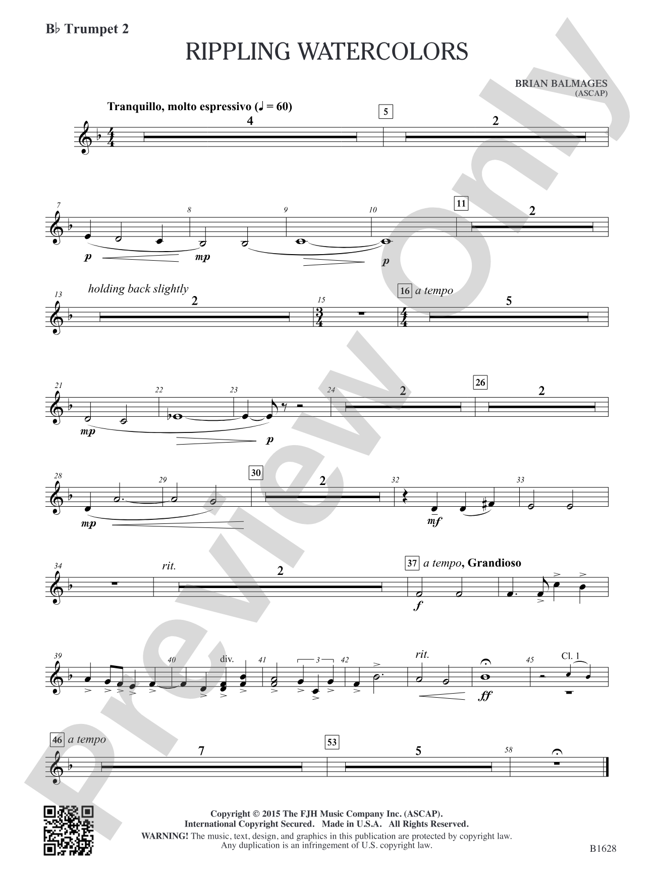 Rippling Watercolors: B-flat Trumpet 2