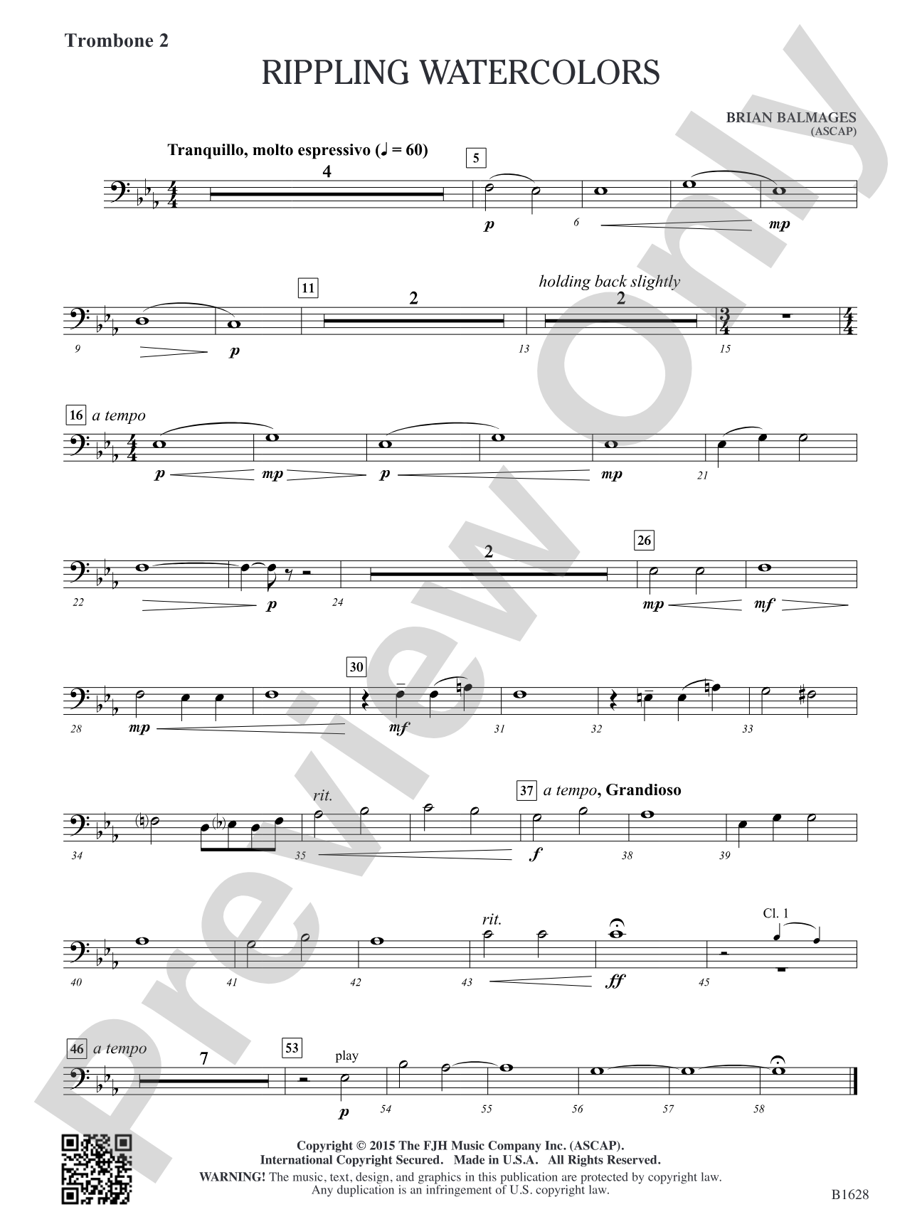 Rippling Watercolors: Trombone 2