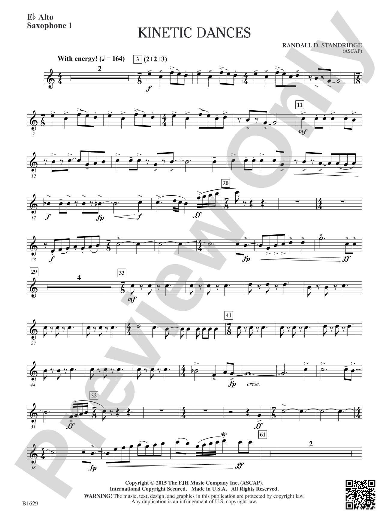 Kinetic Dances: E-flat Alto Saxophone 1