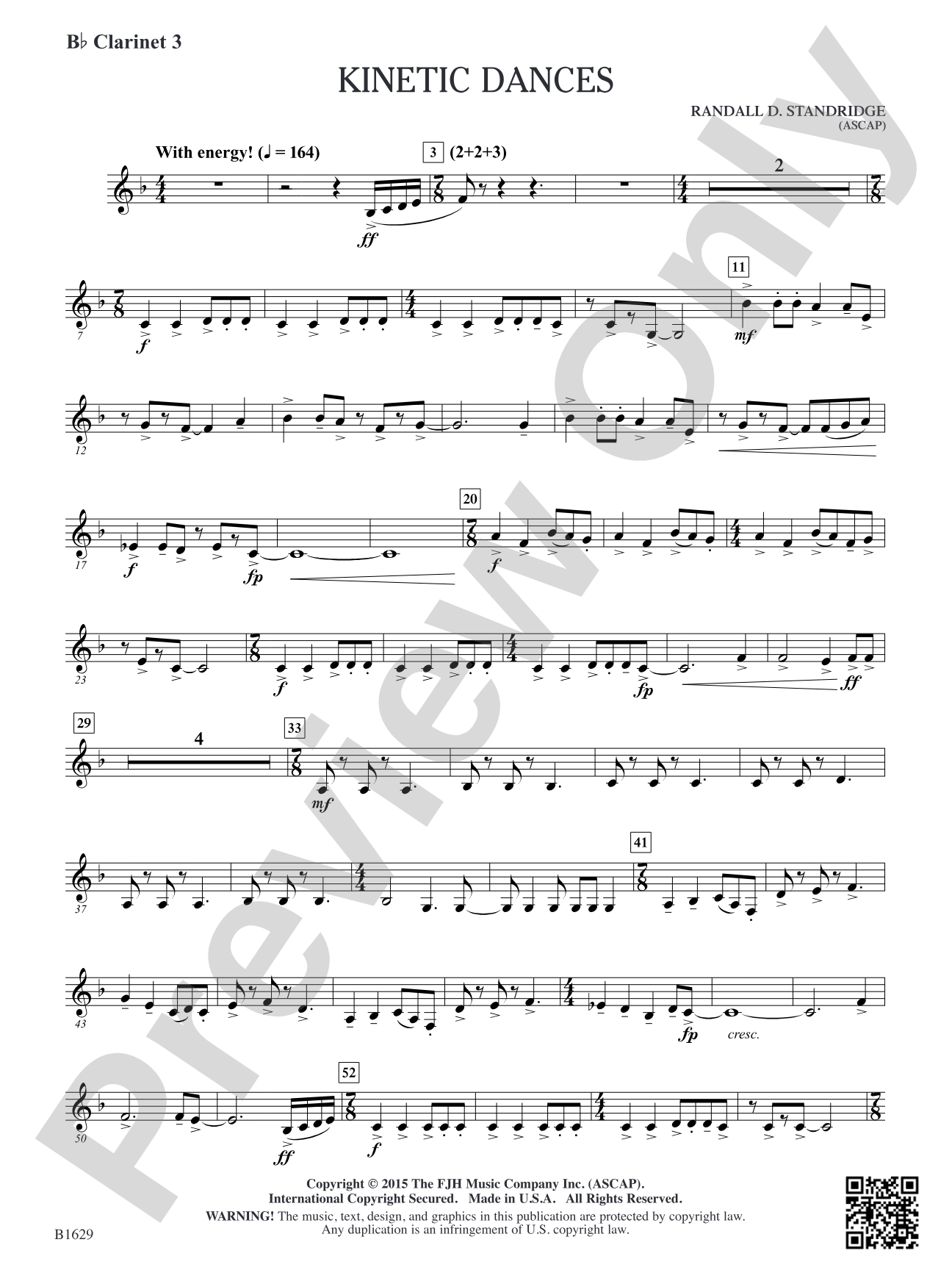Kinetic Dances: B-flat Clarinet 3