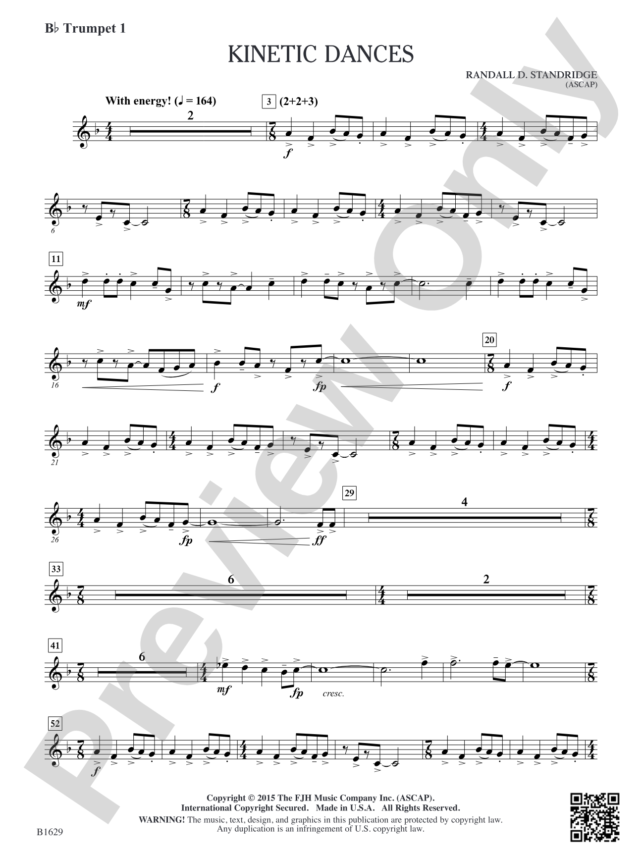 Kinetic Dances: B-flat Trumpet 1